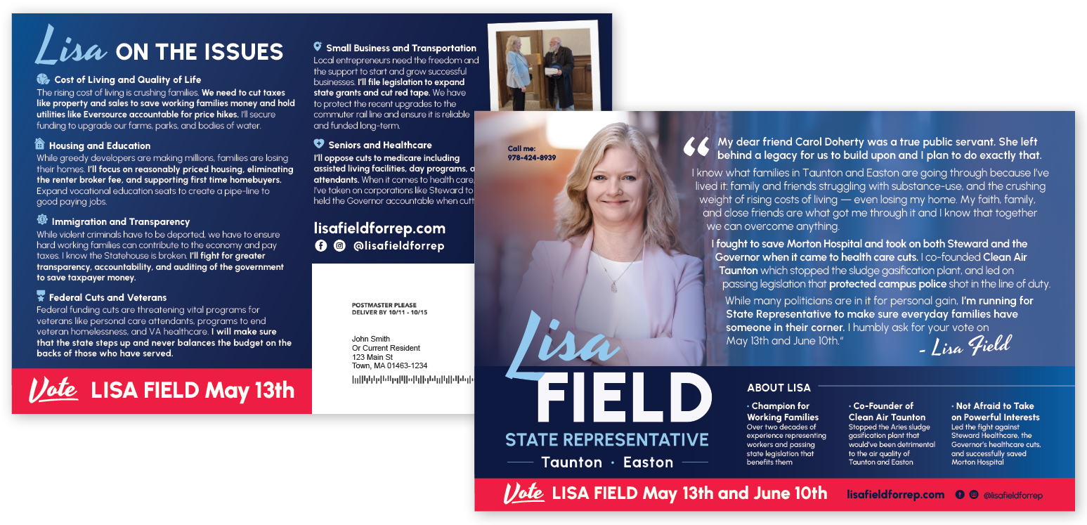 Lisa Field / campaign branding + print design