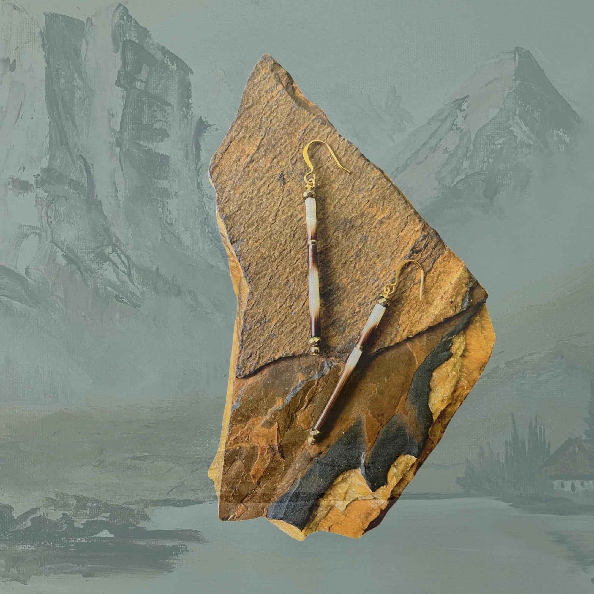 Porcupine quill earrings || patchwork quills