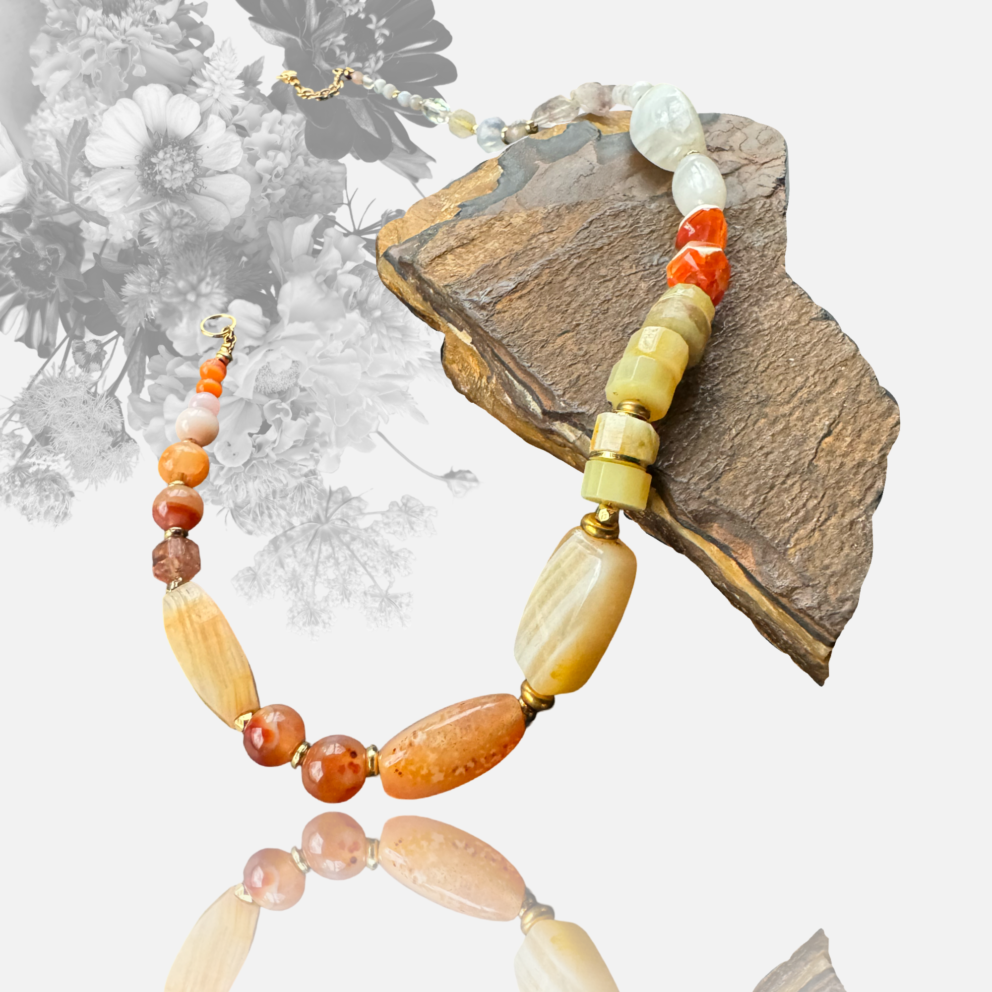 Fire + Ice Color Gradation necklace