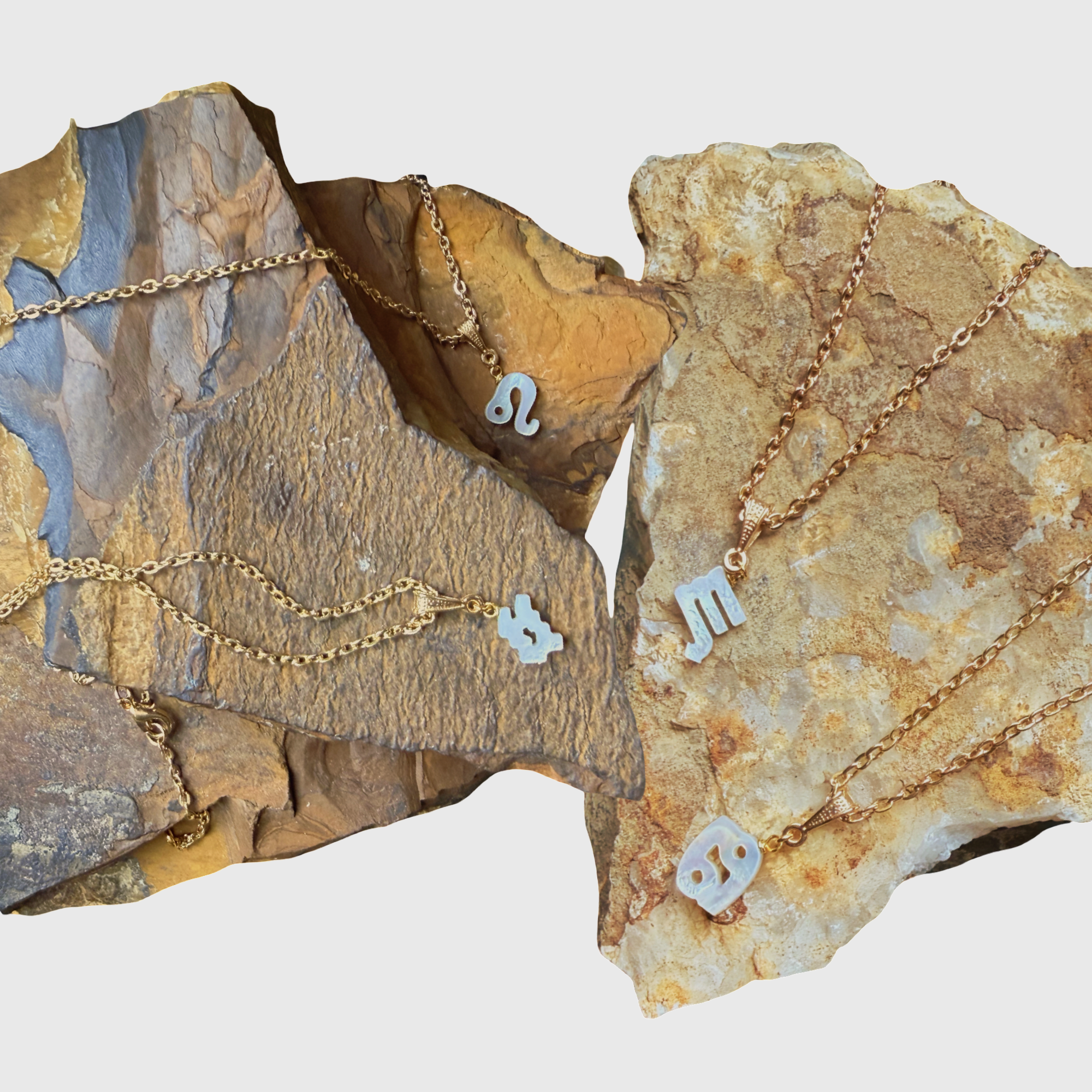 Abalone Astrological Glyph Necklace | Celestial Zodiac Pendant