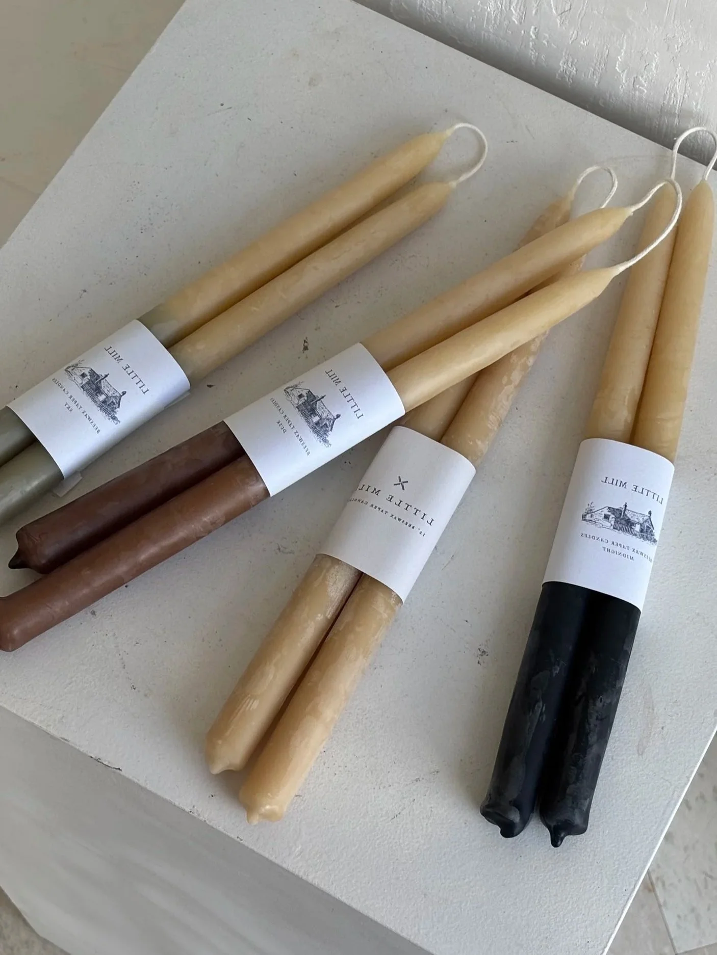 Two-Tone Hand Dipped Taper Candle by Little Mill