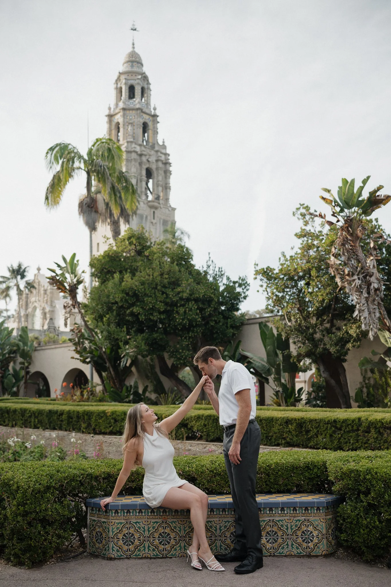Romantic engagement photos at Balboa Park in San Diego by Jennifer Noelle Photography