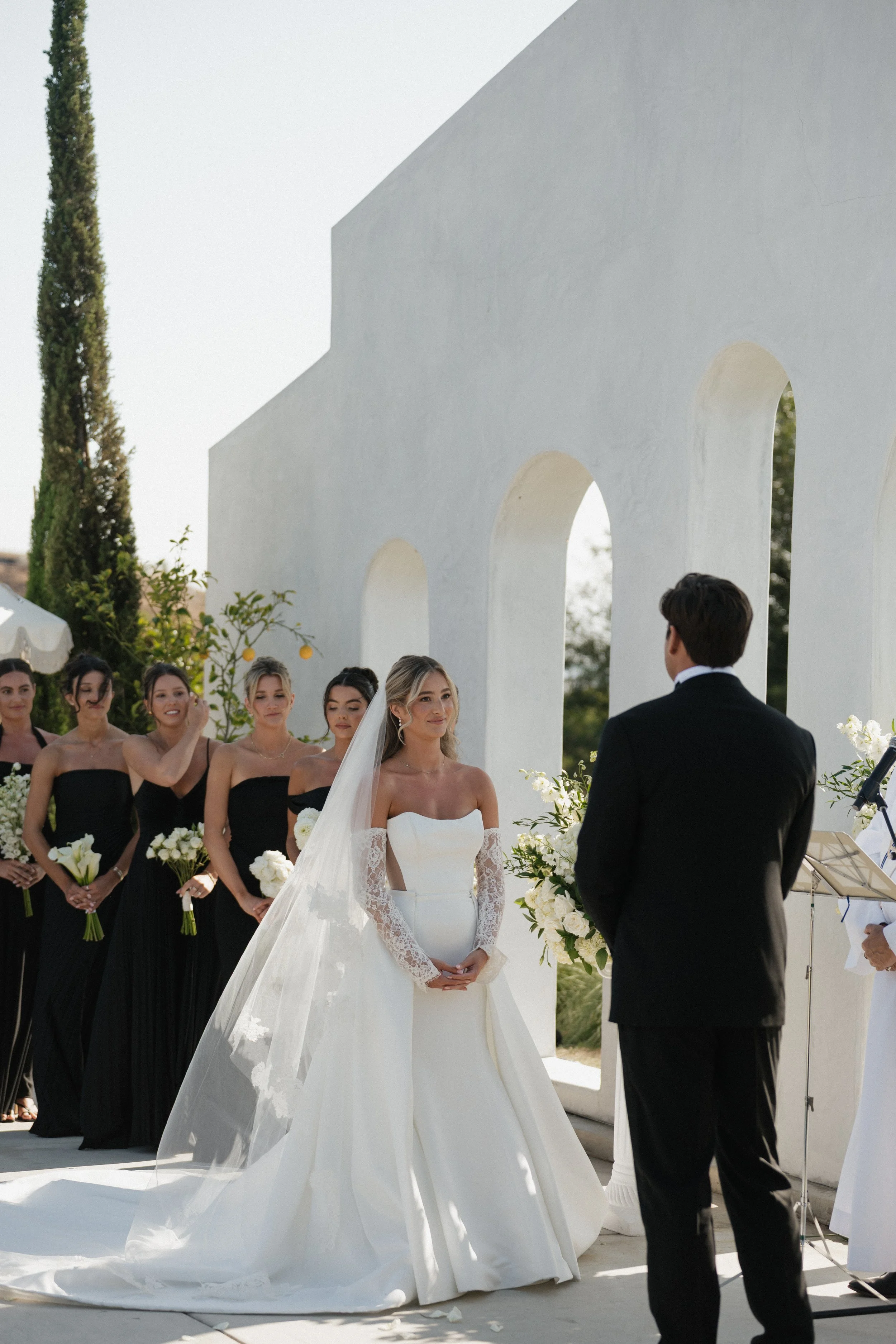 Timeless wedding ceremony photograph at Jeune Perche in Oceanside by Jennifer Noelle