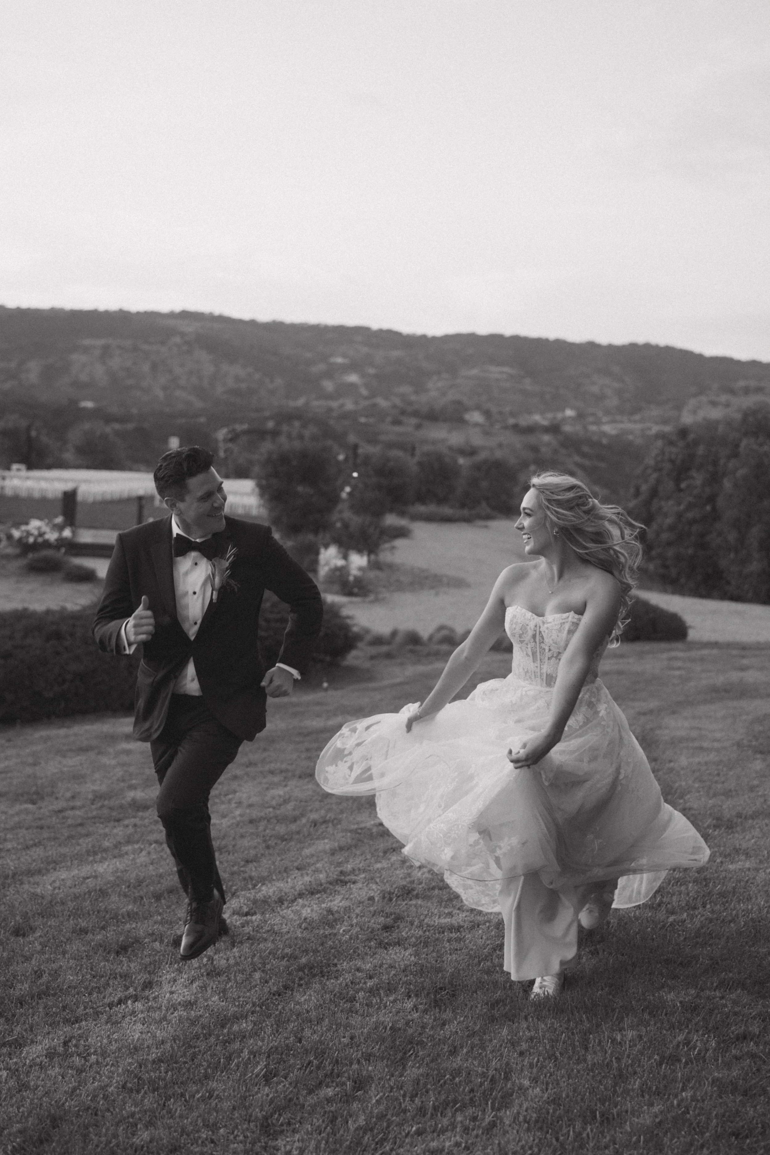 Bride and Groom portrait in black and white at Randhawa Ranch in Temecula by Jennifer Noelle