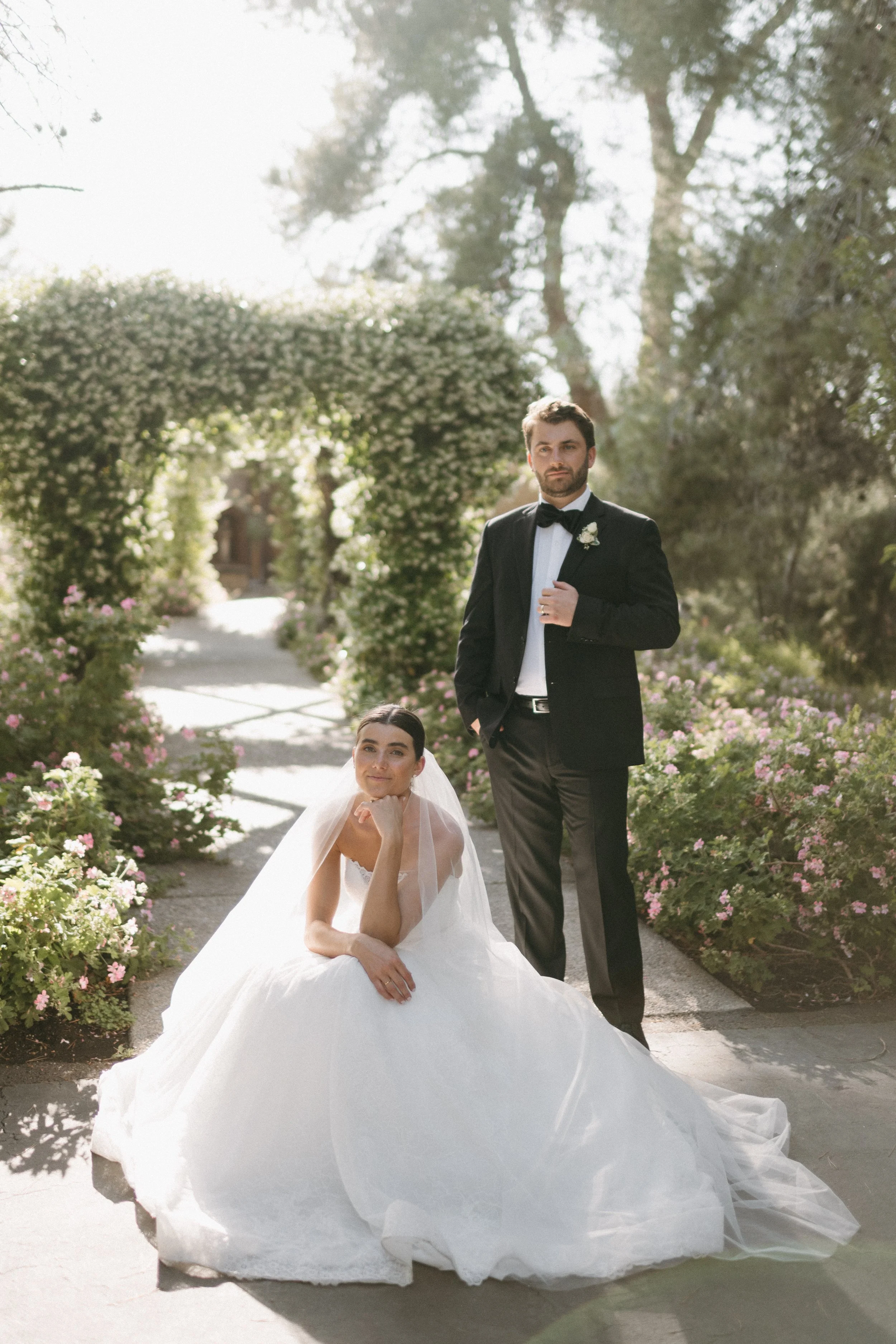 Romantic garden wedding photos at Ethereal Gardens in Temecula captured by Jennifer Noelle Photography