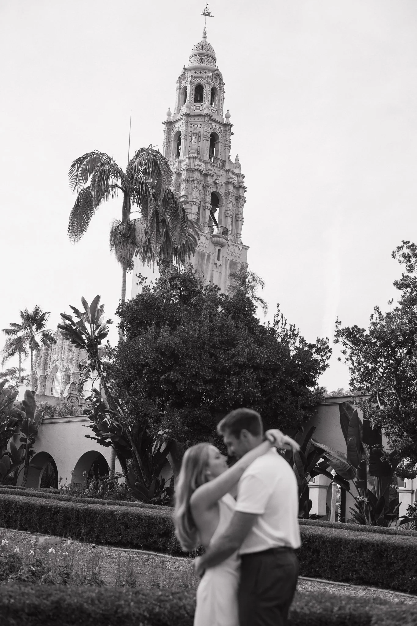 Romantic engagement photos at Balboa Park in San Diego by Jennifer Noelle Photography
