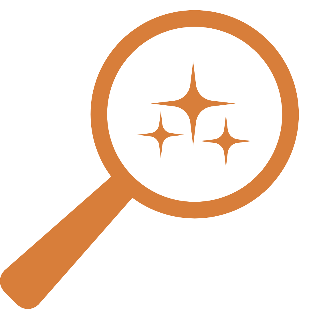 Magnifying glass with the logo of the Pittsburgh Steelers football team inside.