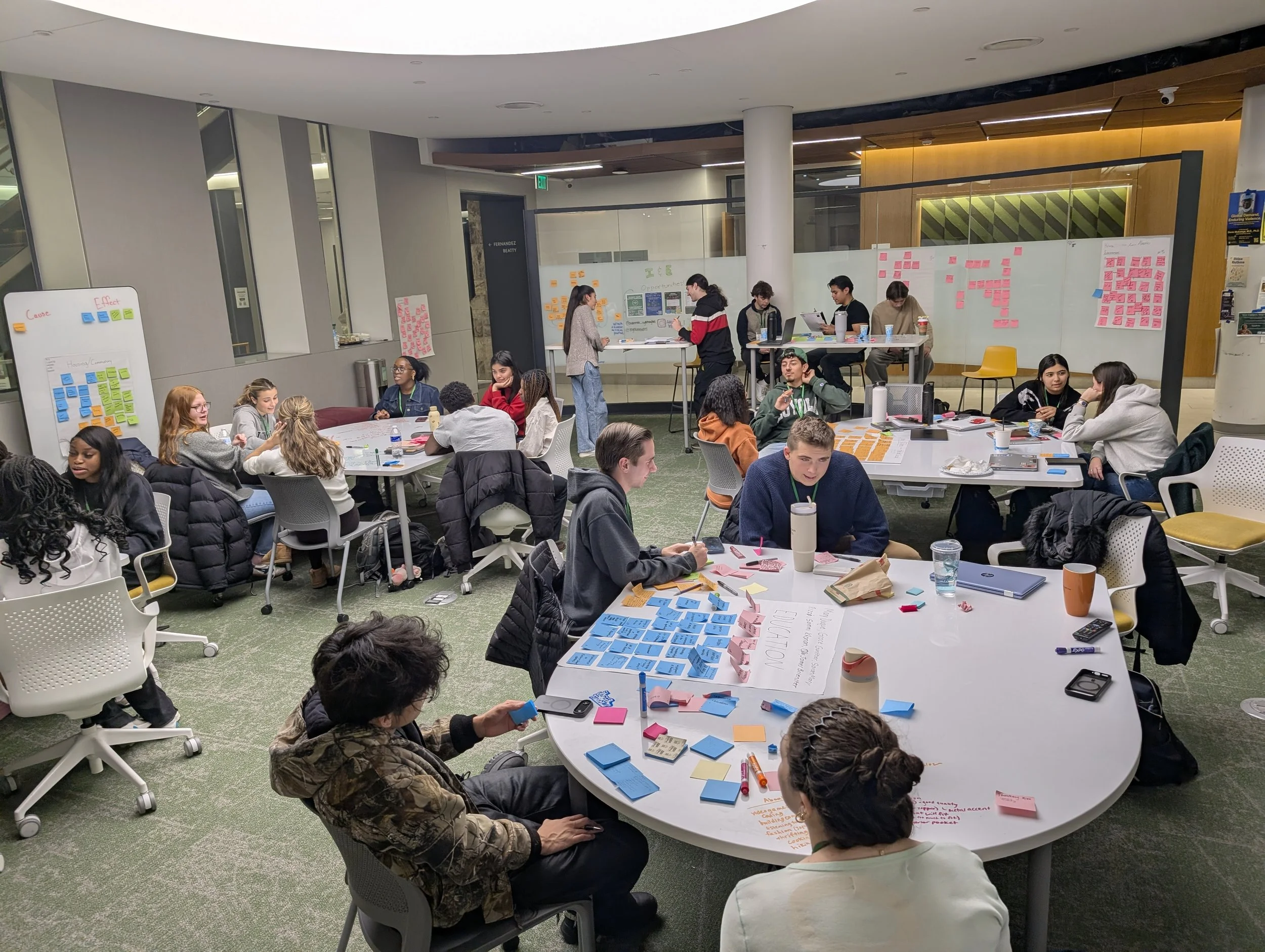 Students design thinking workshop and brain storming