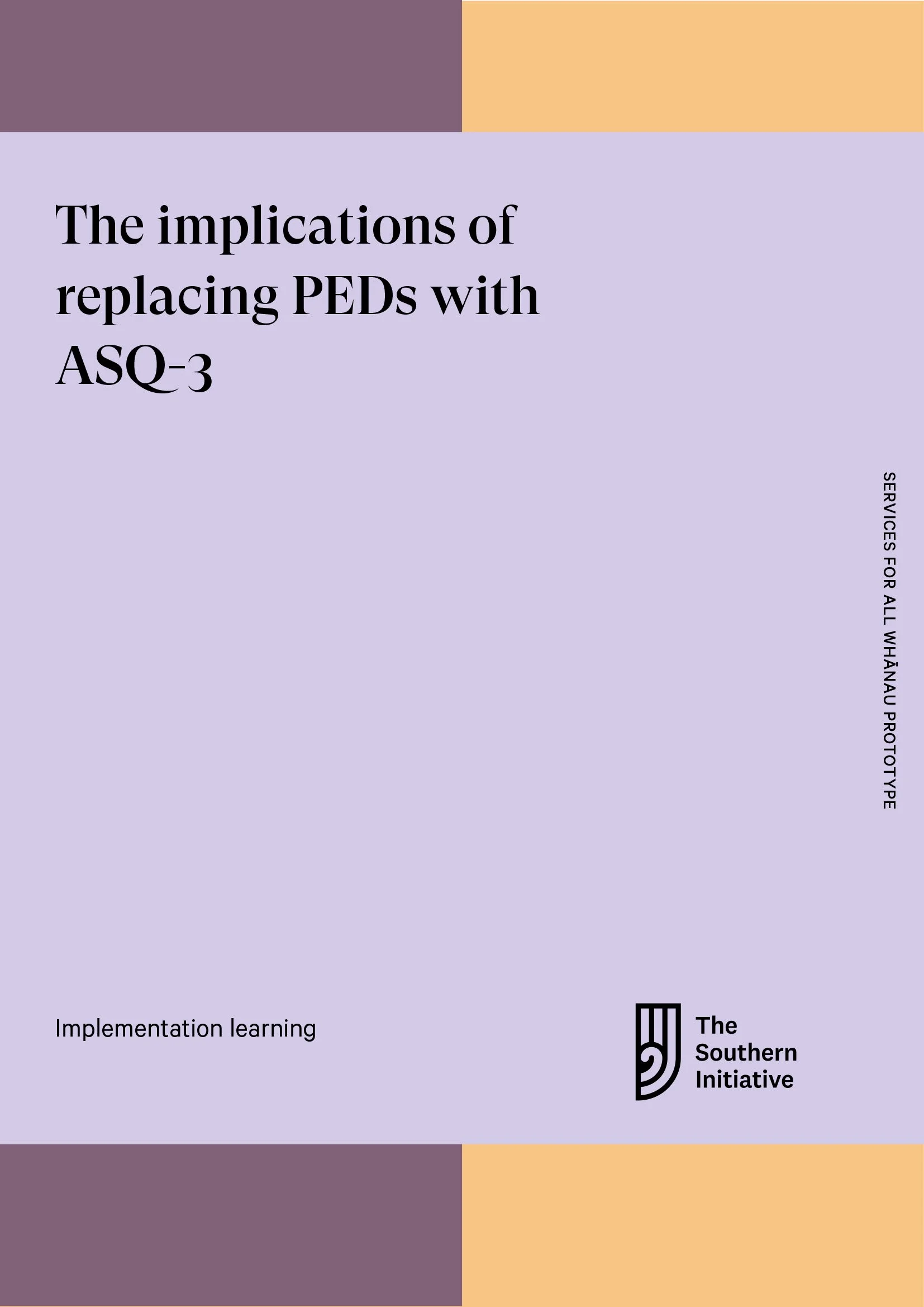 Report cover with title on a coloured background.