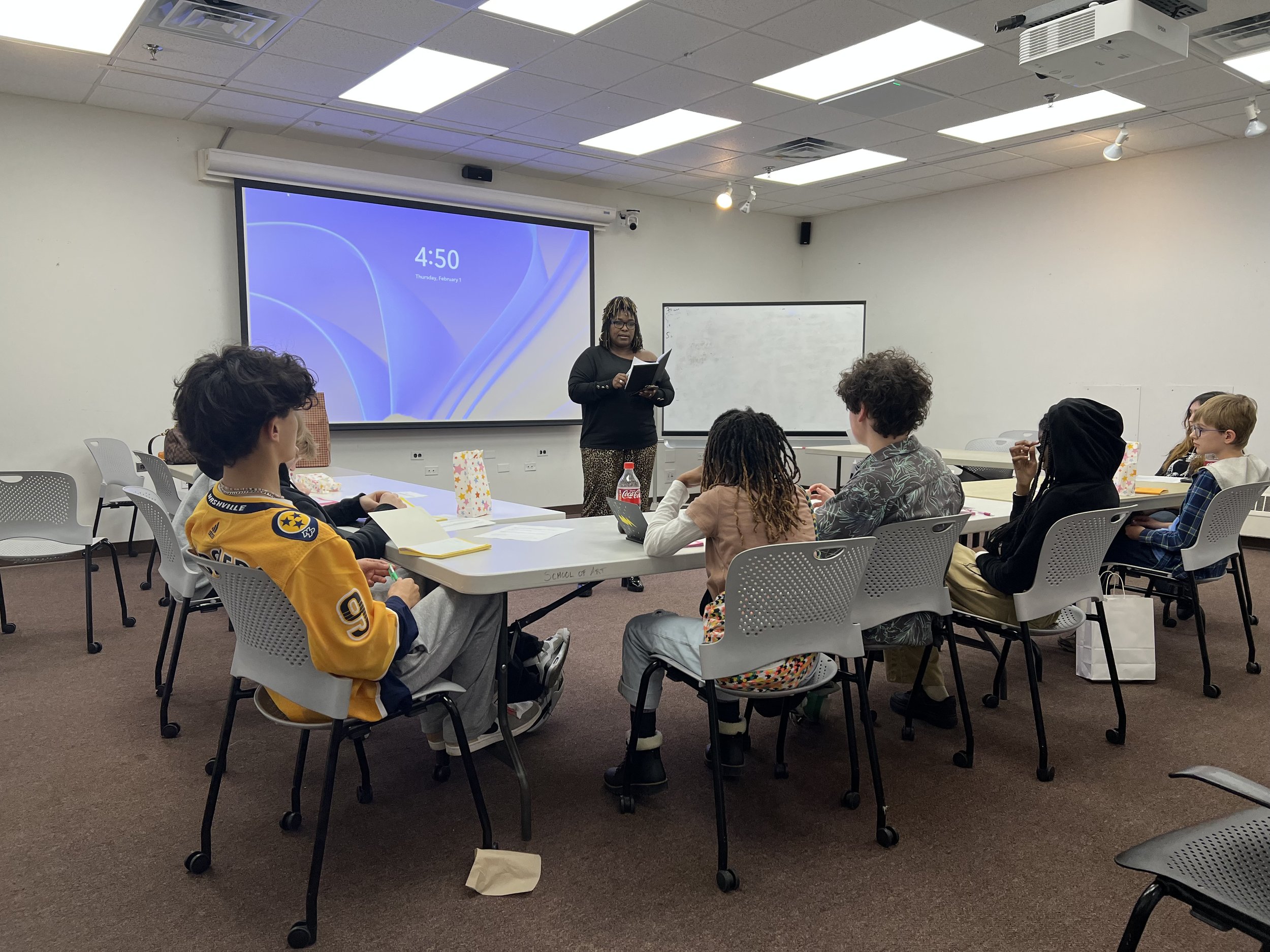 Kendra Askew, Poetry workshop w/Austin East High School, University of Tennessee, Knoxville, TN
