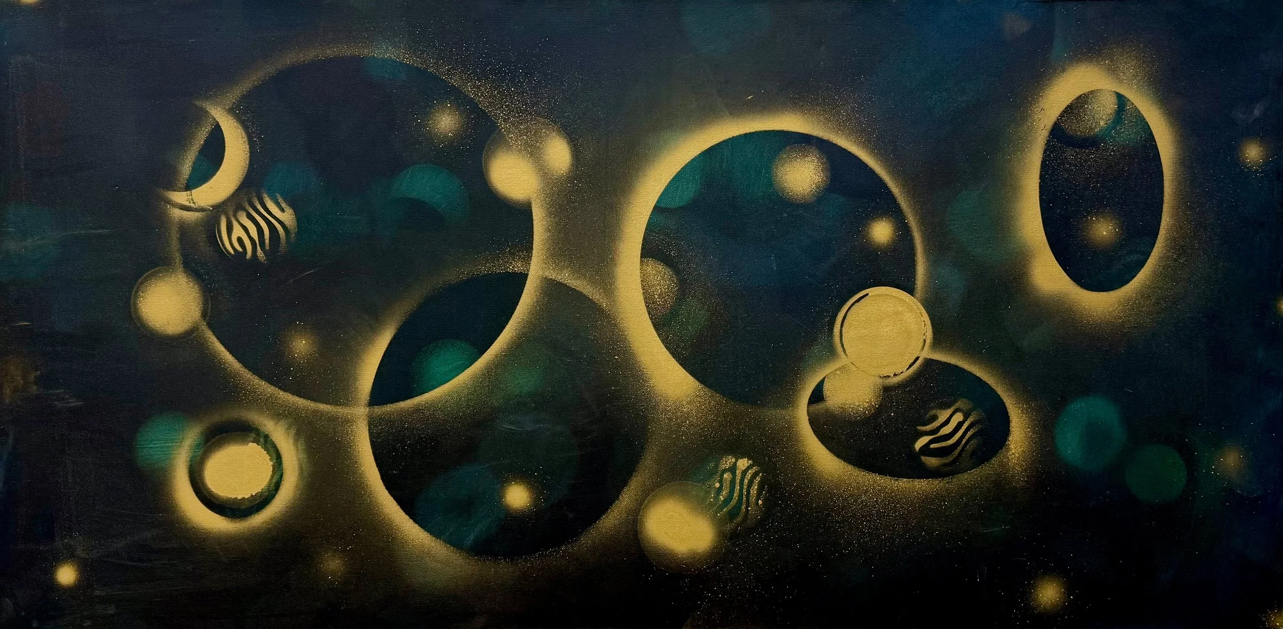 "Spiritual Shift"
24" x 48"
2023
Oil Paint and Spray Paint on Canvas