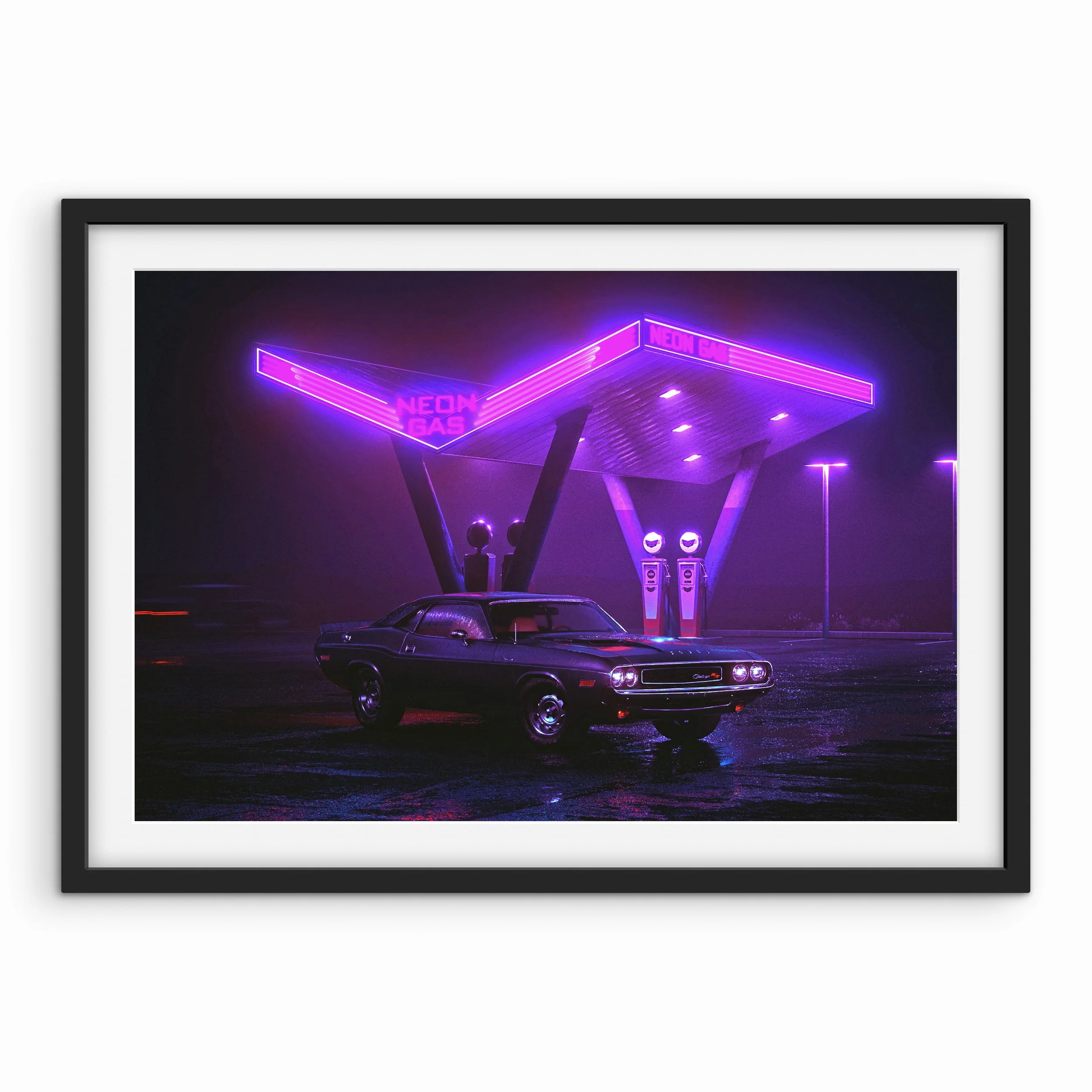 Dodge Challenger Gas Station Print
