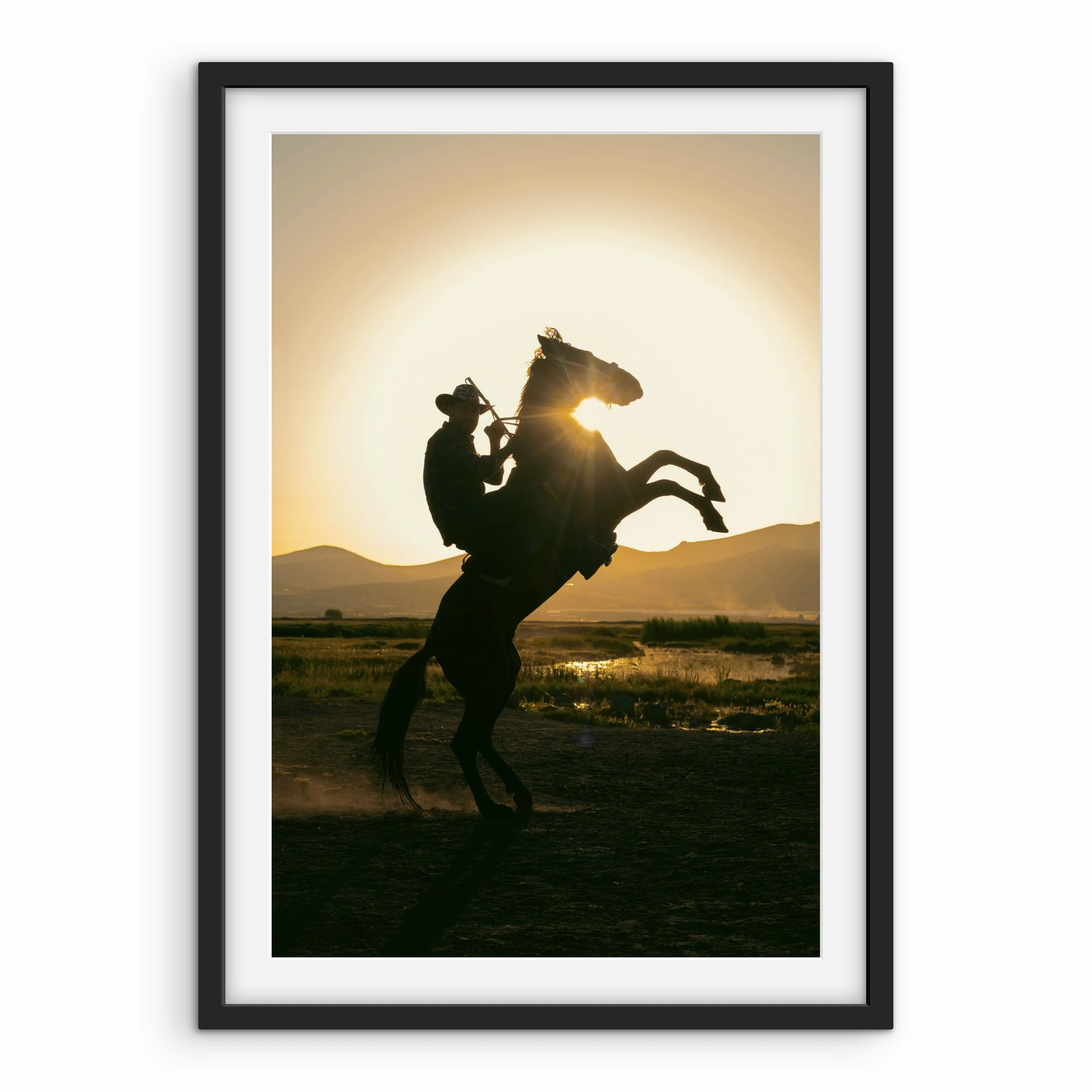 Sunset Bucking Bronco Print