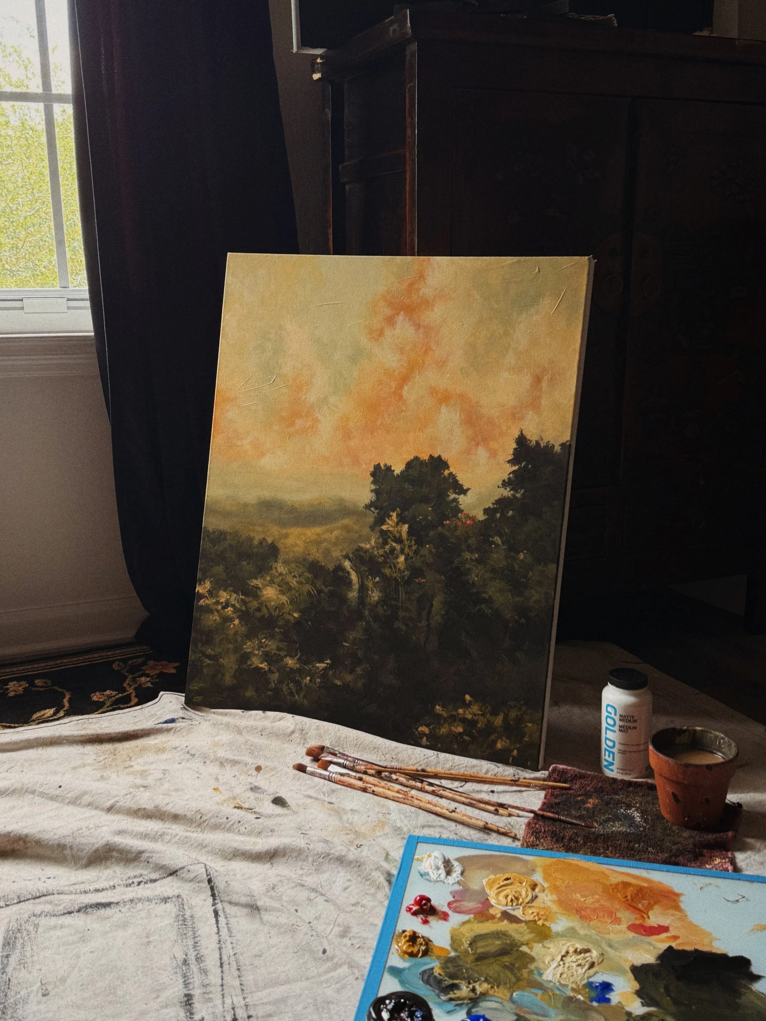 "untitled (El Yunque Study)" Acrylic on Canvas, 24in x 30in, 2025