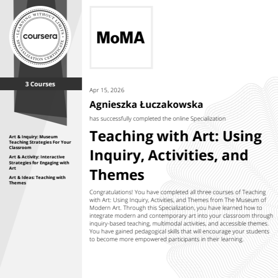 The Museum of Modern Art Teaching with Art: Using Inquiry, Activities, and Themes Specialization