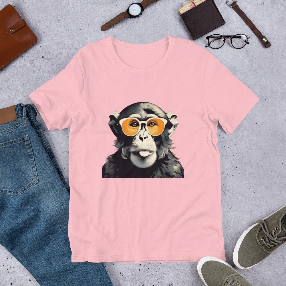 Monkey with Glasses Retro T-shirt