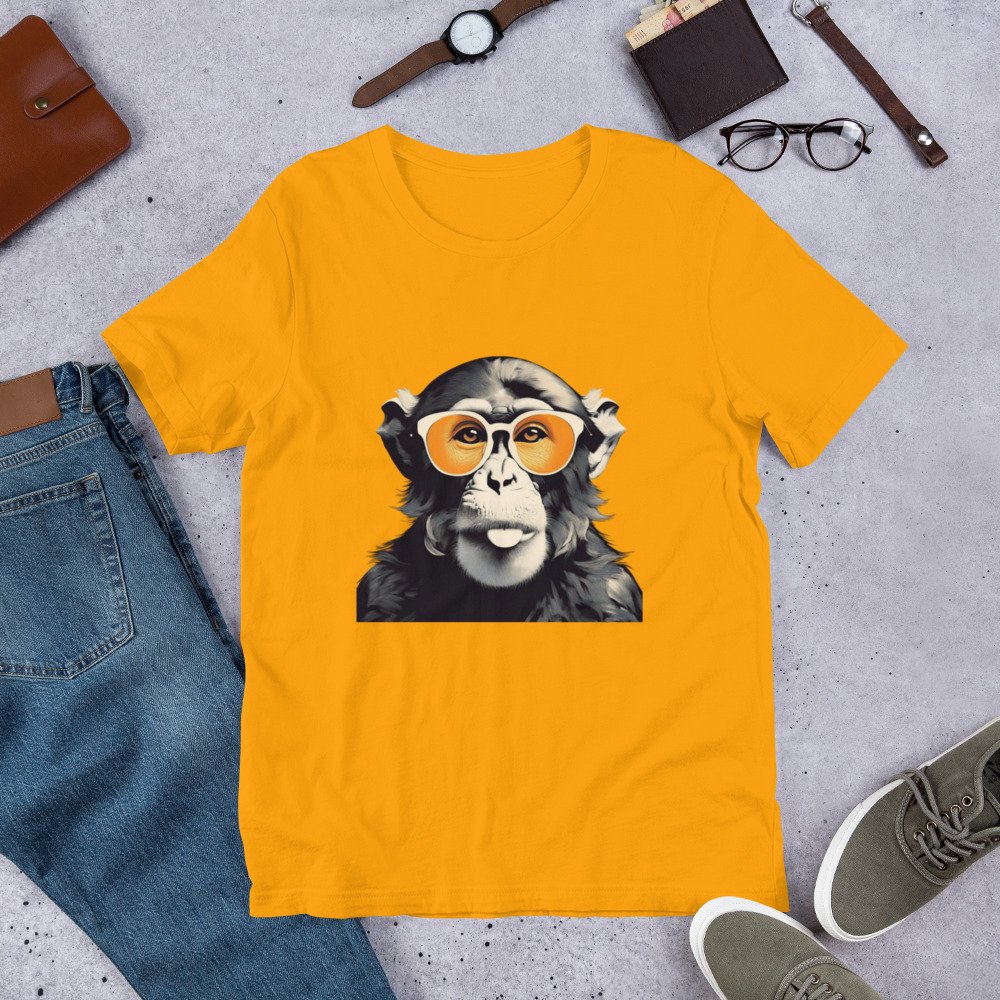 Monkey with Glasses Retro T-shirt