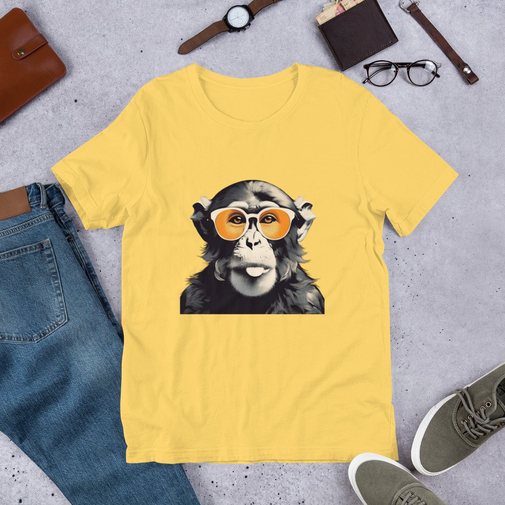 Monkey with Glasses Retro T-shirt