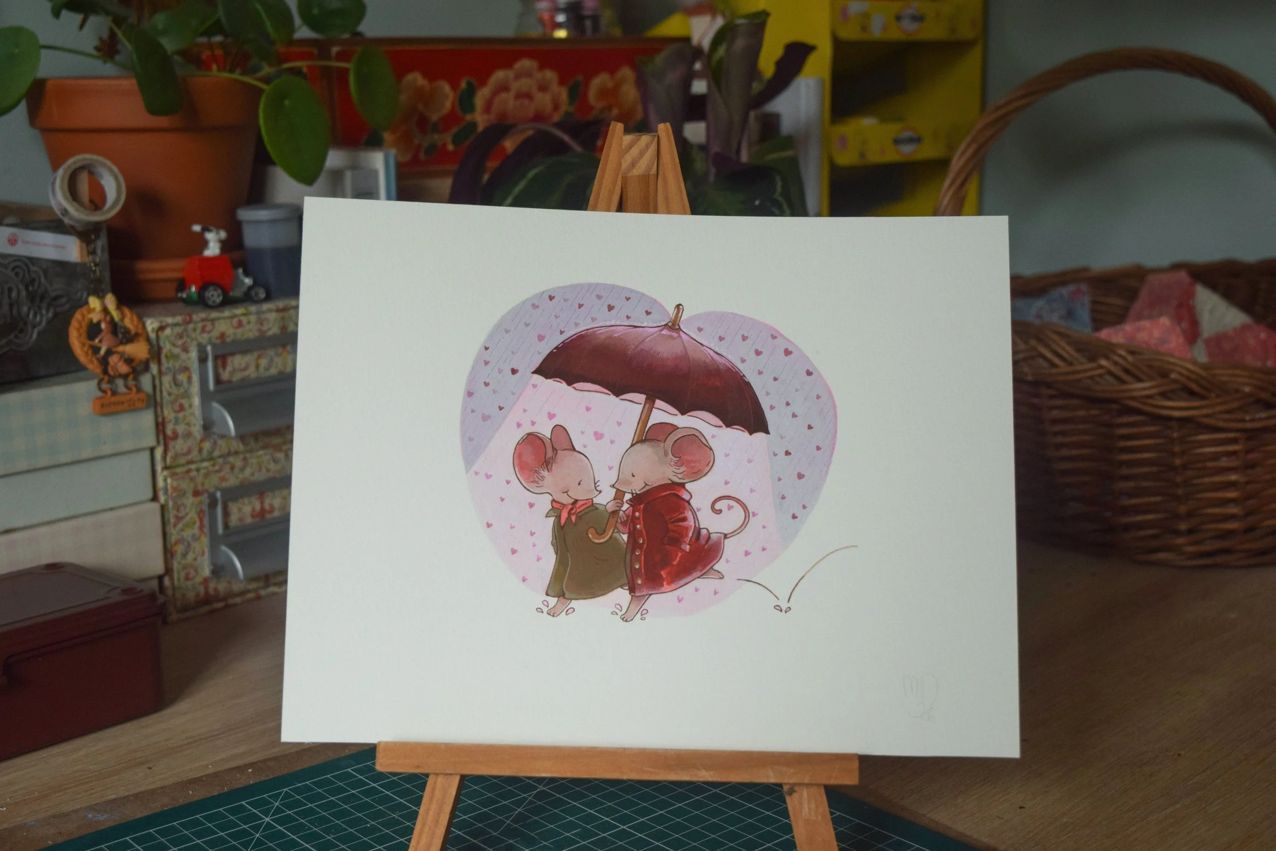 Illustration originale - Sous la pluie