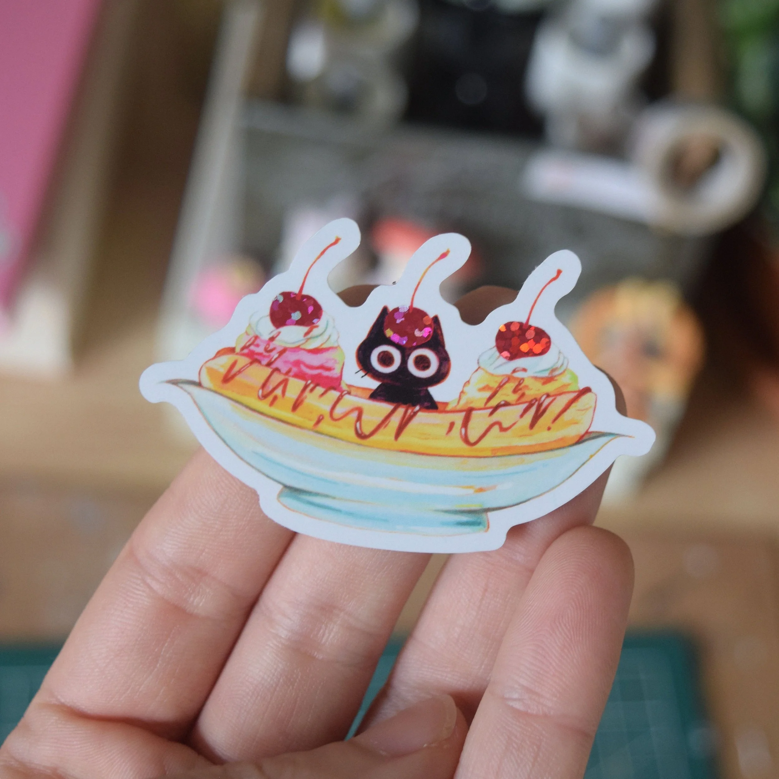 Stickers Rikiki Banana split - à paillettes