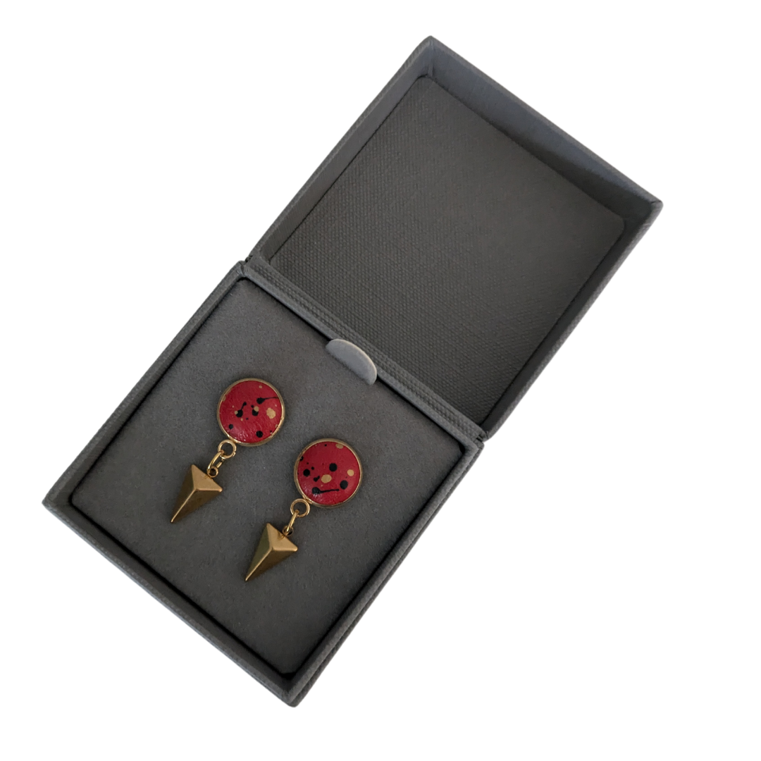Golden Geo Charm Studs