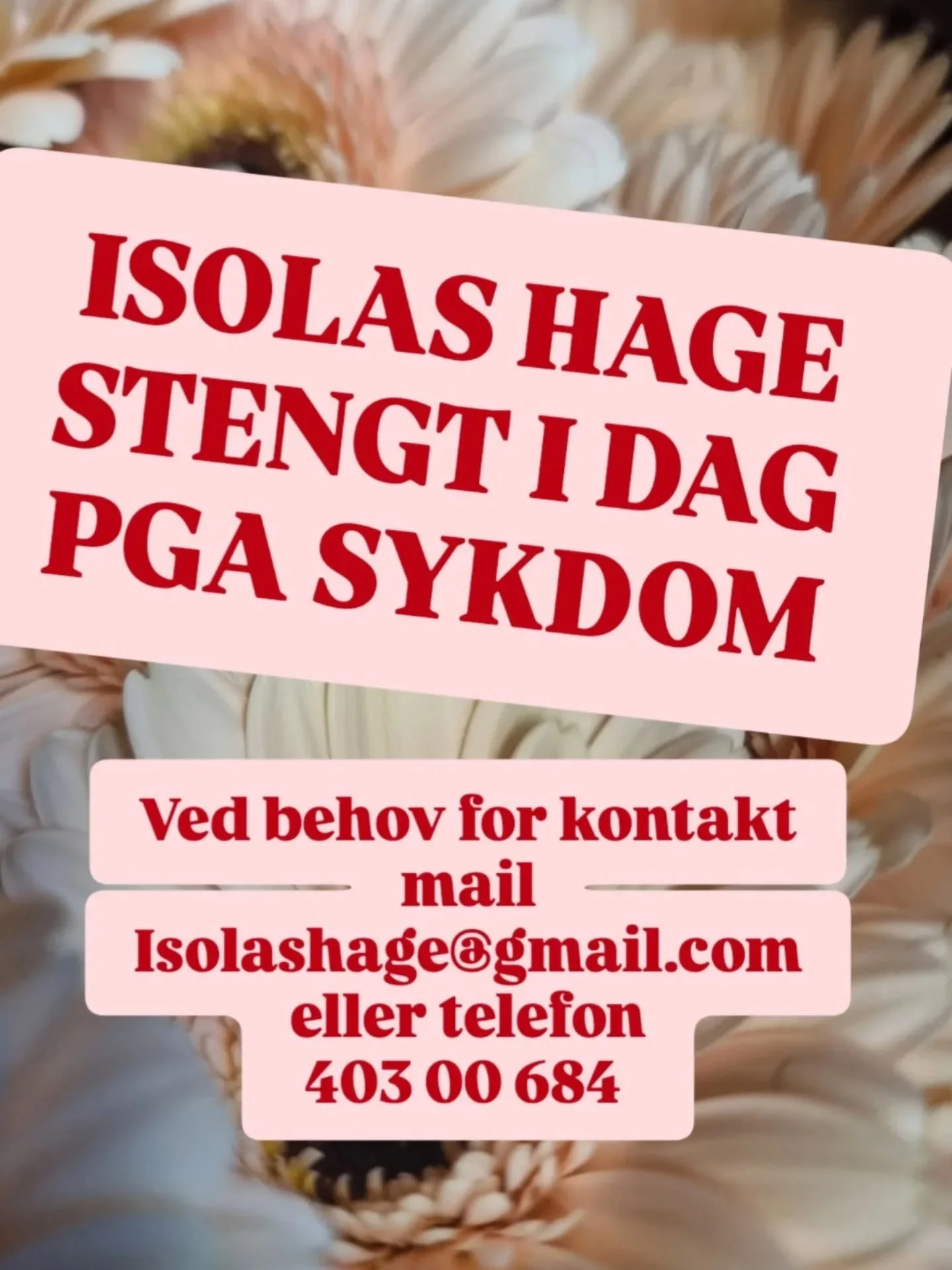 Stengt i dag 18/2