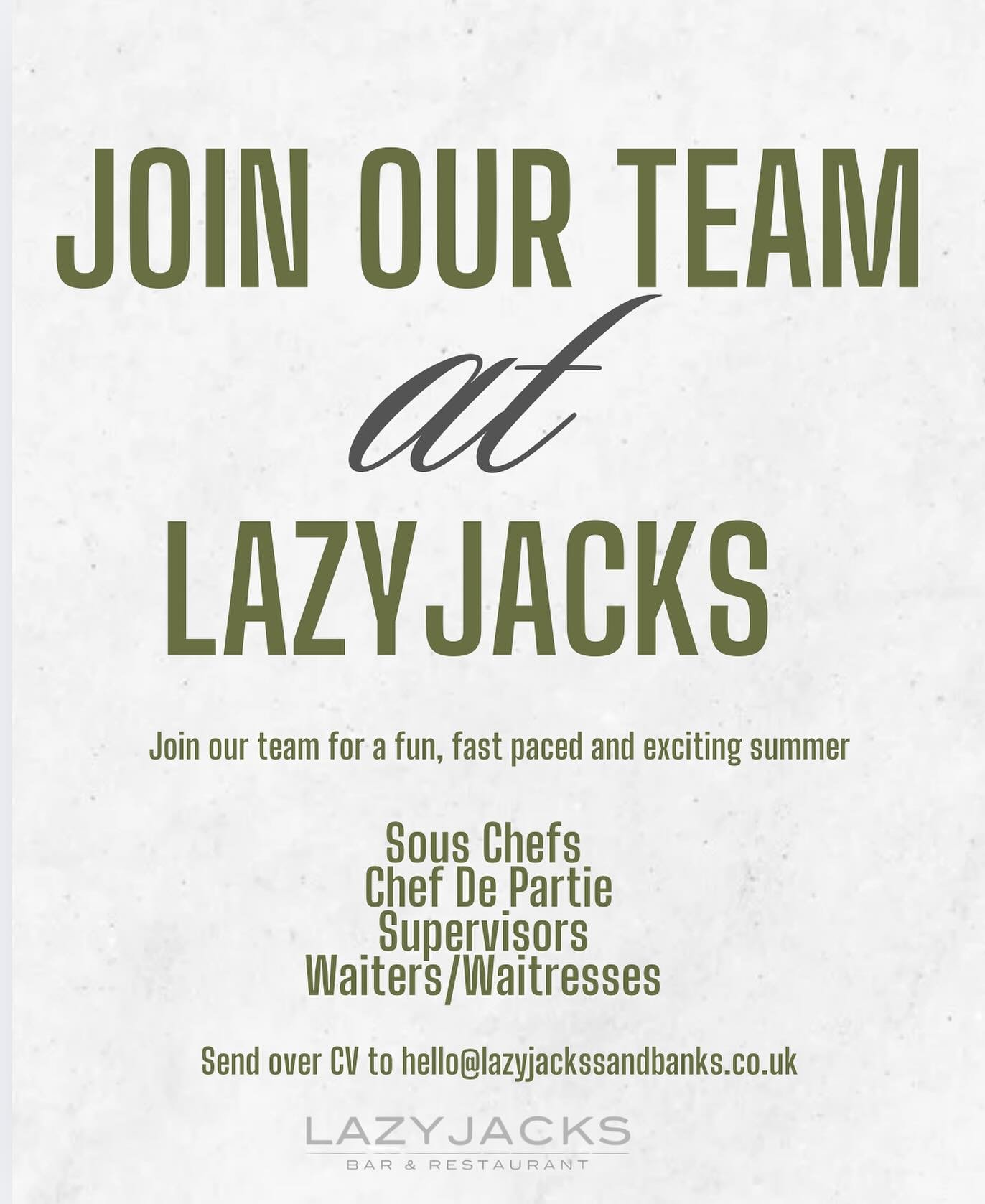 JOIN OUR TEAM for a wicked summer🌞

Apply by DM-ing &ldquo;Summer at LJs&rdquo; and we&rsquo;ll take it from there!