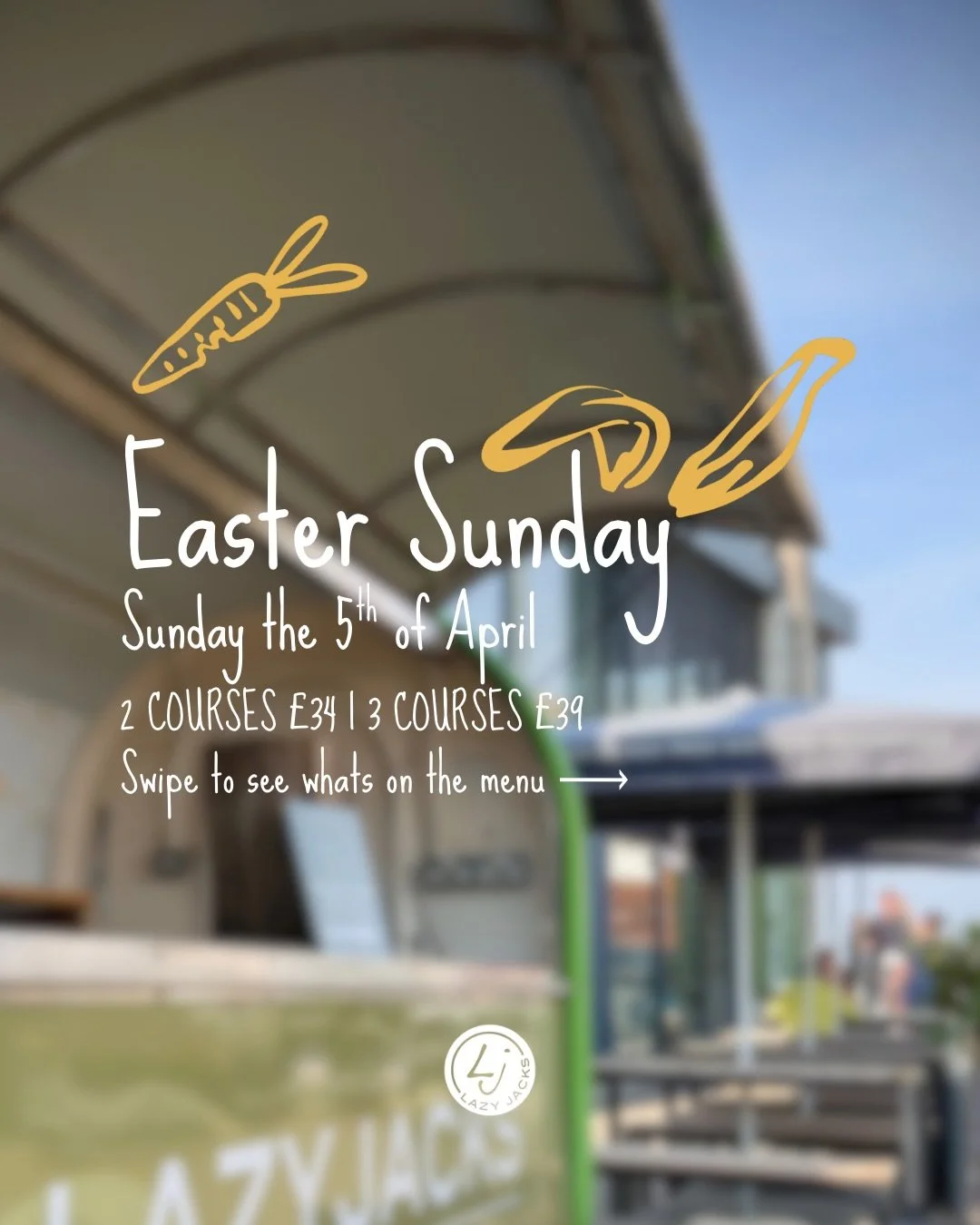 Easter Sunday at LazyJacks 🐣🌿

Join us on Sunday 5th April for a special Easter set menu by the coast. Whether you&rsquo;re celebrating with family or gathering friends, we&rsquo;ve put together a menu worth making a day of it.

✨ 2 courses &pound;