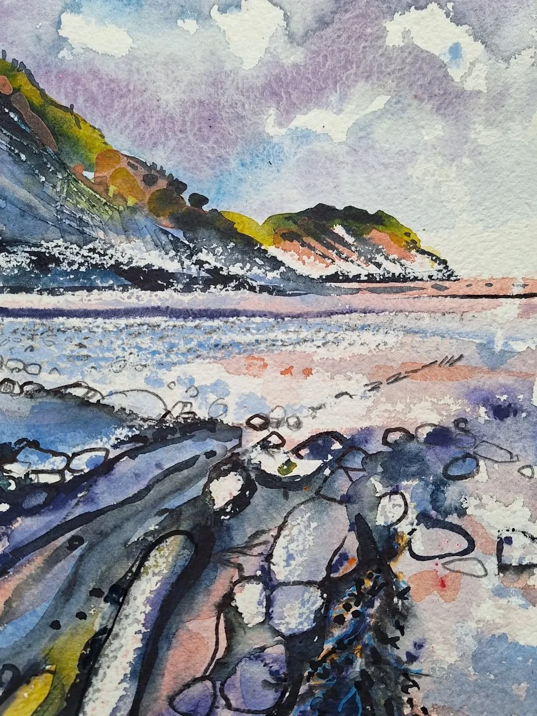 A new Watchet one! 
#watchet #westbeach #seaweed #somersetart #mixedmedia #tworiverspaper