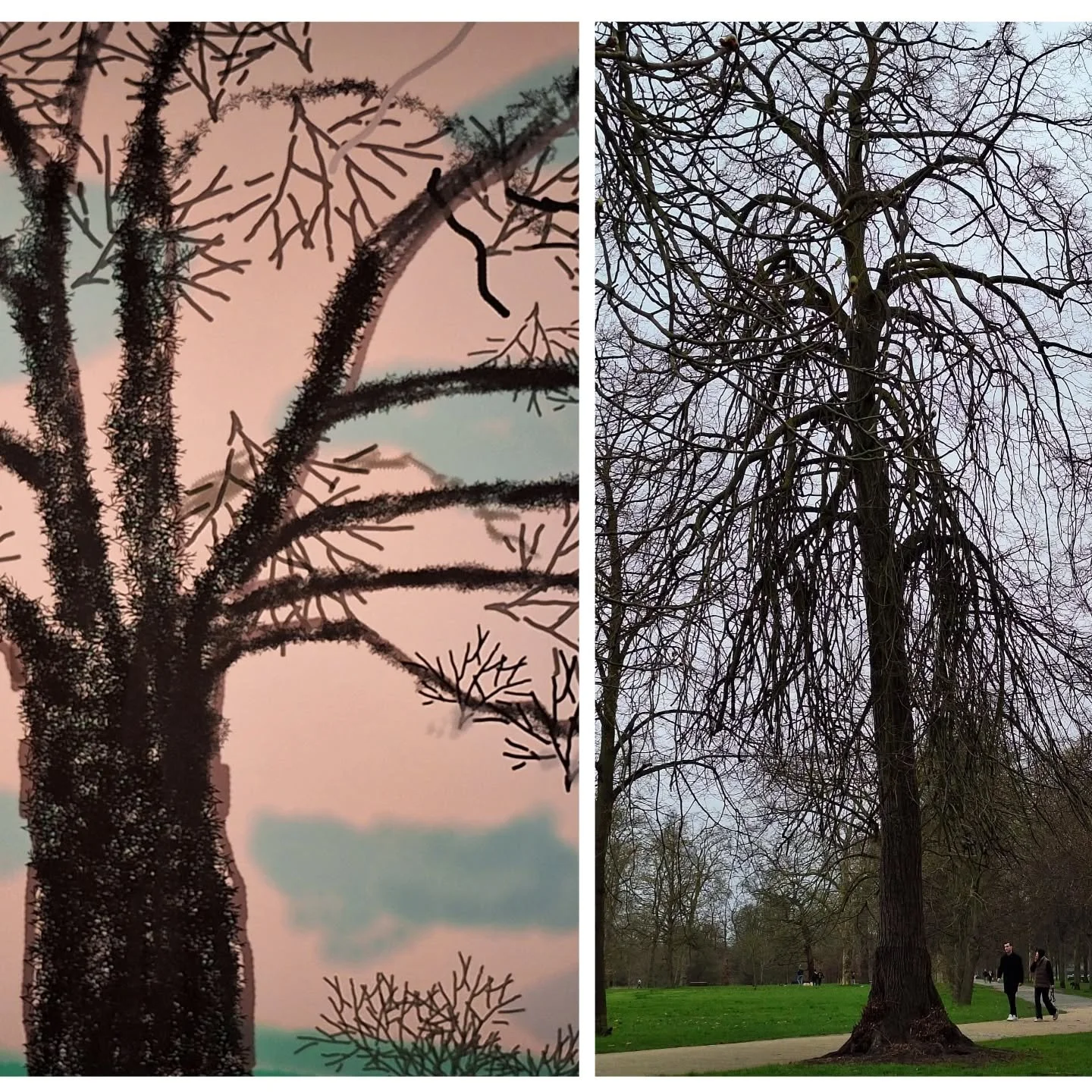 Art mimicking real life today! 
David Hockney in Hyde Park.