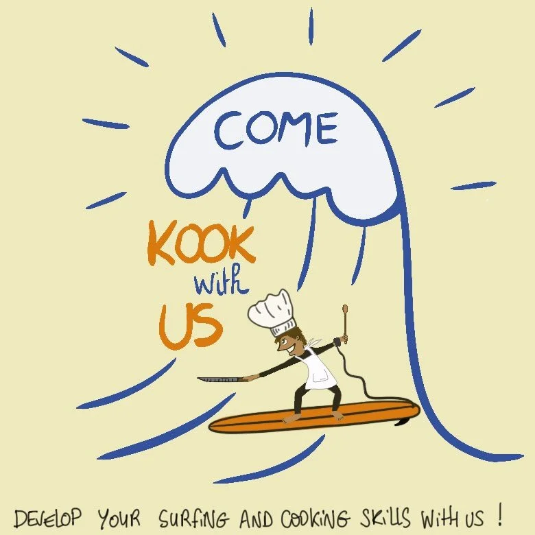 👉 Another idea that has been in the air for a while&hellip;( due to so many requests) we thought to just throw it out there!
.
😉 Come Kook with us, a week for those who would like to improve their surfing and cooking skills!
.
✅ We are pretty flexi