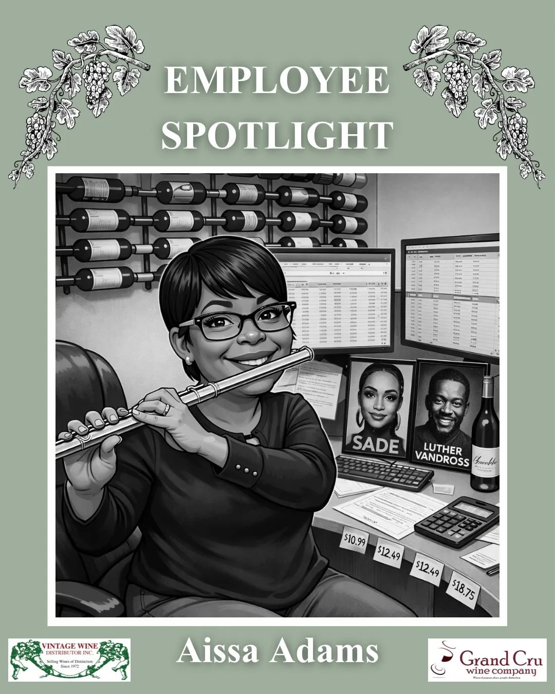 Our Employee Spotlight for the month of March is one of our Columbus employees, Aissa Adams!

Wines of distinction, sold by dedicated people.

#VWD #vintwine #womeninwine