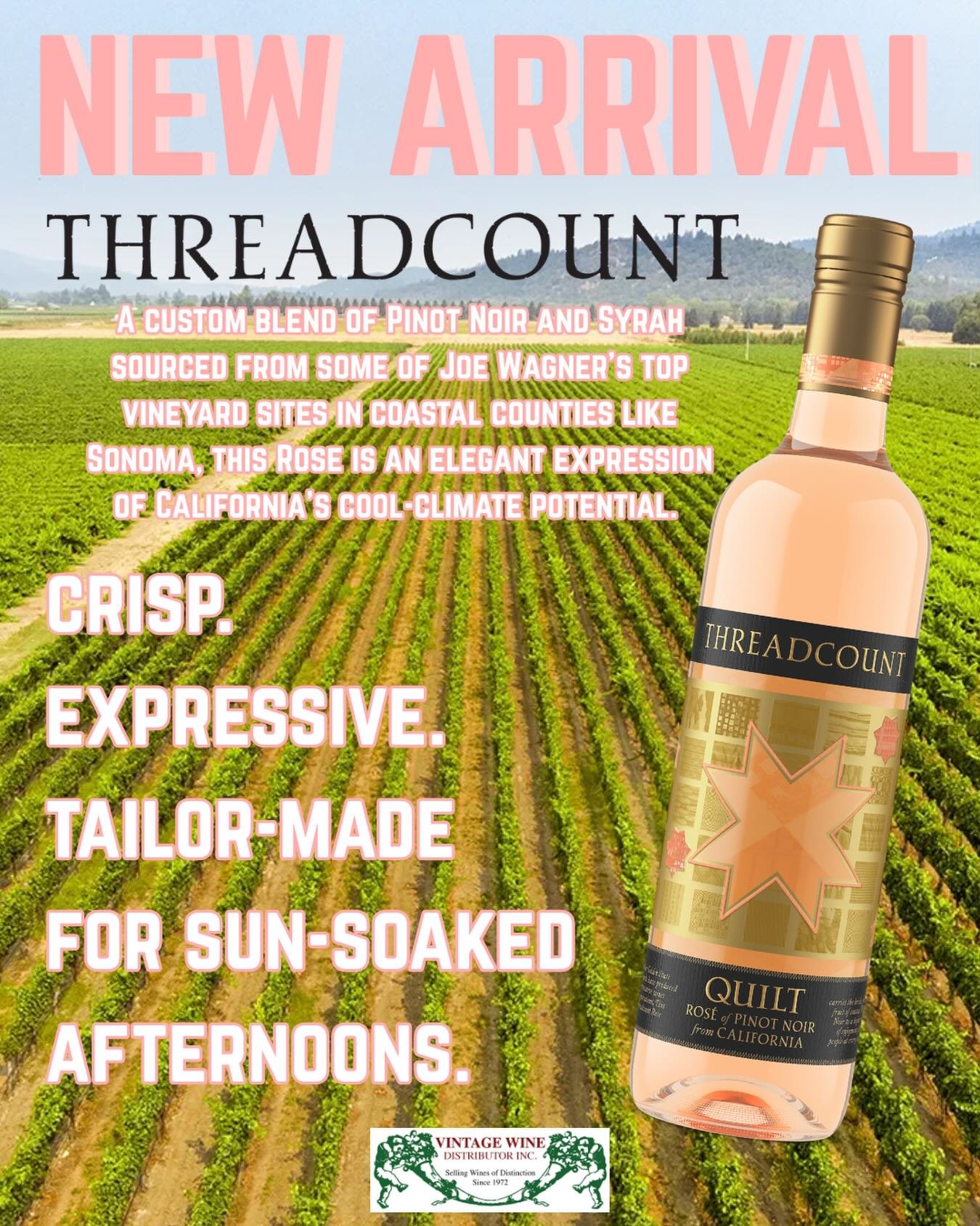 Spring has arrived in Ohio and so has the new Threadcount Ros&eacute;! 

As an extension of the Quilt lineup, this Ros&eacute; brings that premium coastal California elegance to your glass. It&rsquo;s the perfect balance of bright Pinot Noir and lush