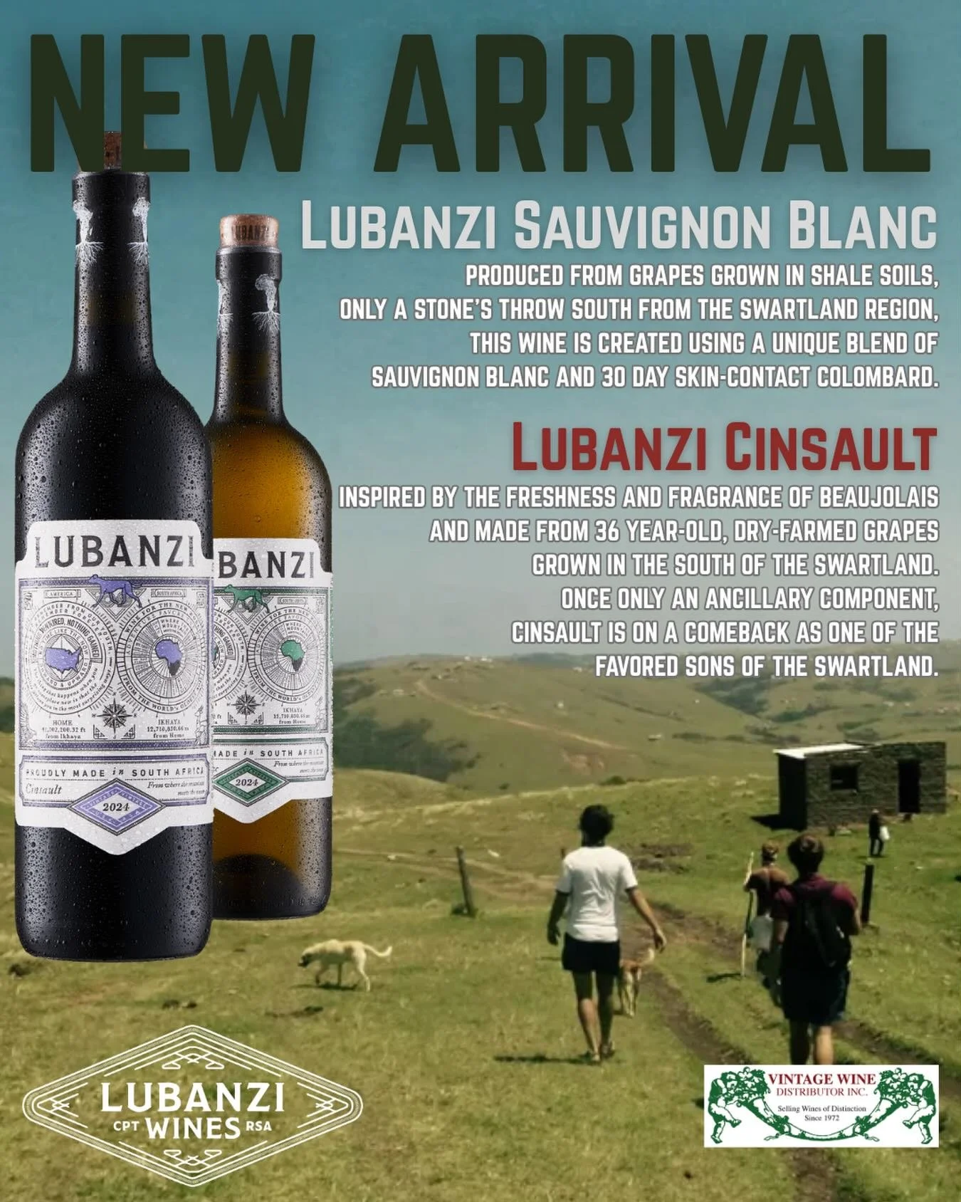 Lubanzi Cinsault &amp; Sauvignon Blanc have arrived!

Fresh vintages from the iconic &amp; rugged Swartland. 

-Wild Ferments
-Minimal Intervention
-No Additives

Inquire with your sales rep or local retailer.

#VWD #Vintwine