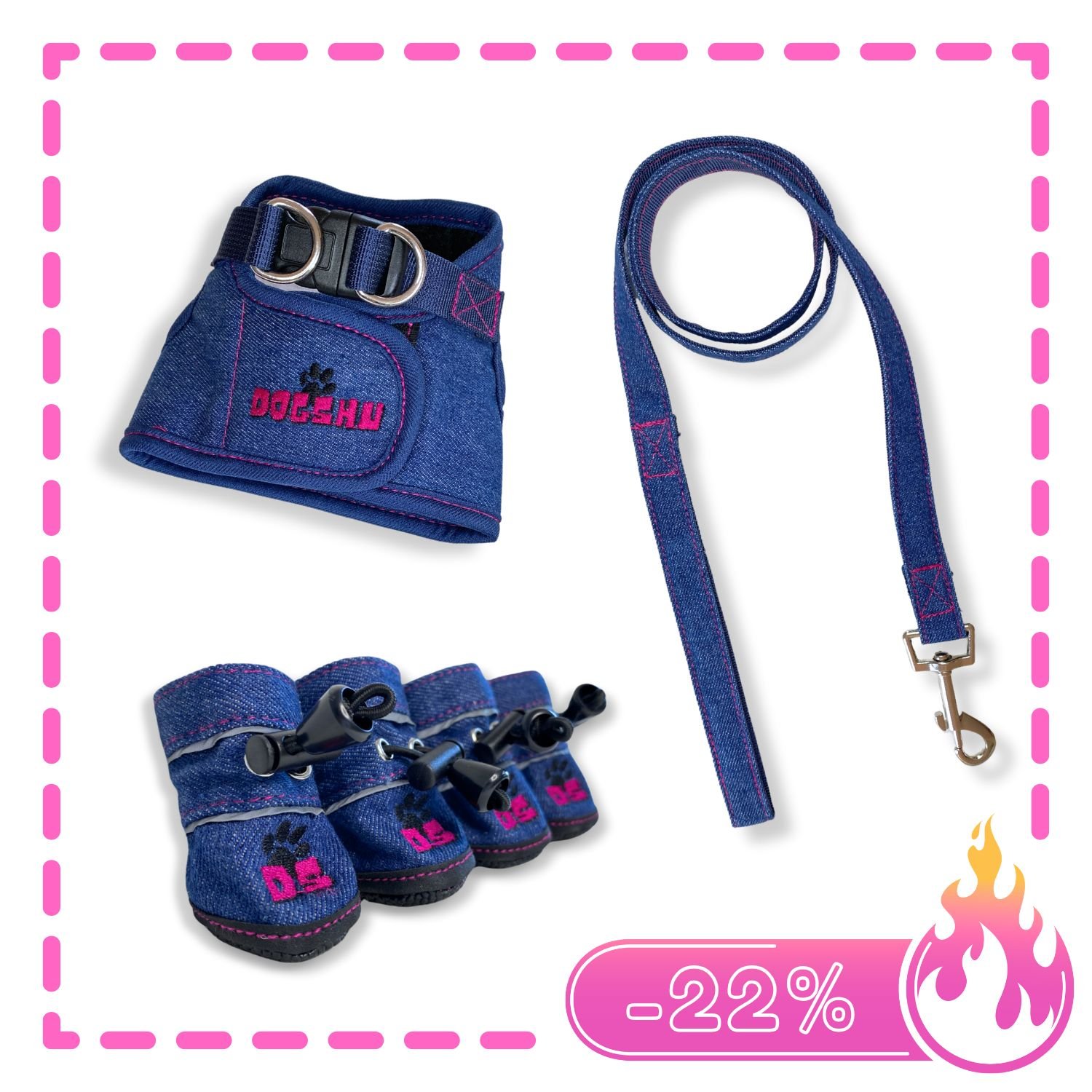 Dogshu Bundle Product dog shoes harness leash.jpg