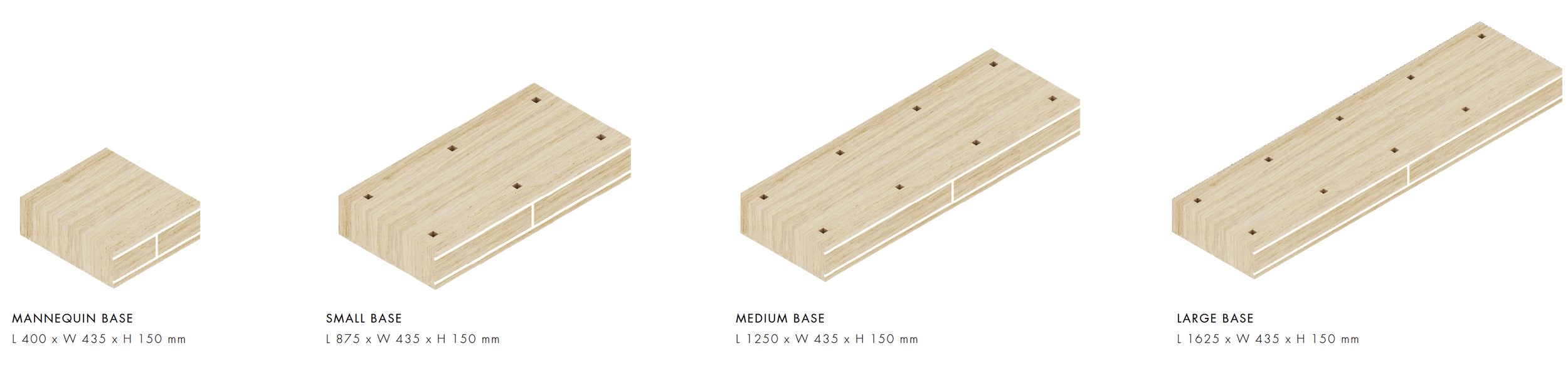 Bases in 4x modules to adapt to site needs