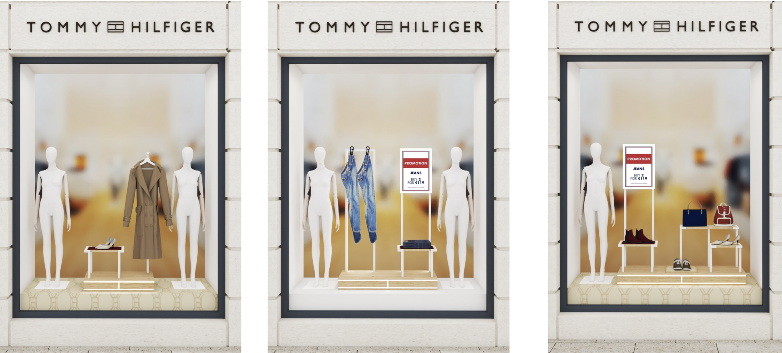 Evergreen fixtures in window examples