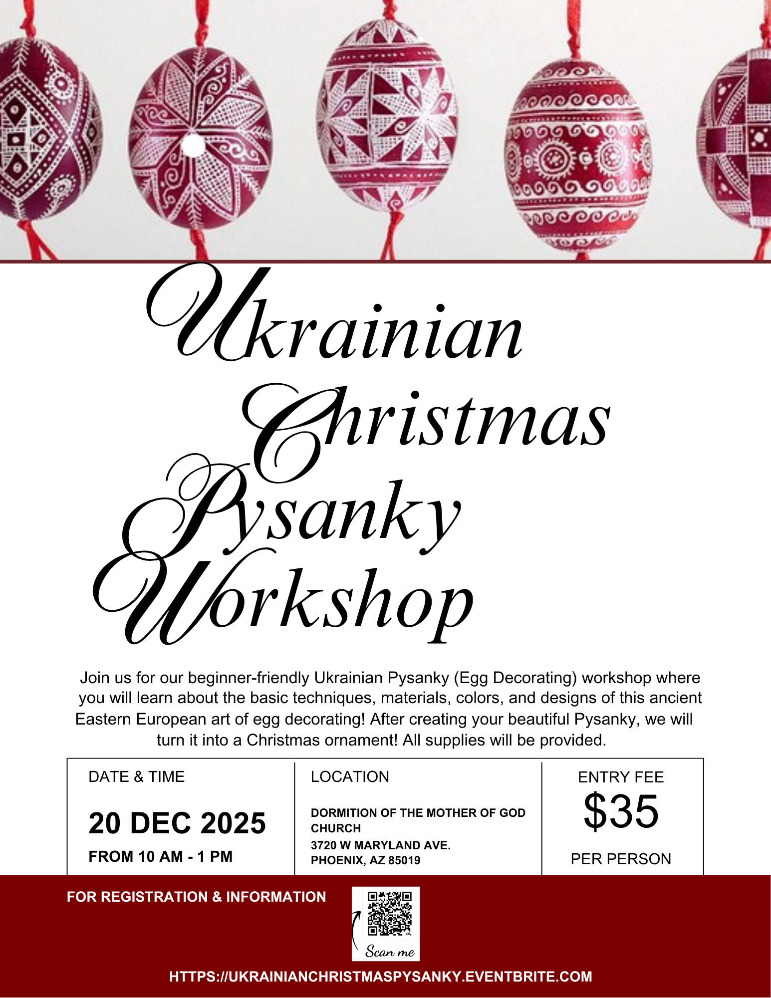 Ukrainian Christmas Pysanky Workshop