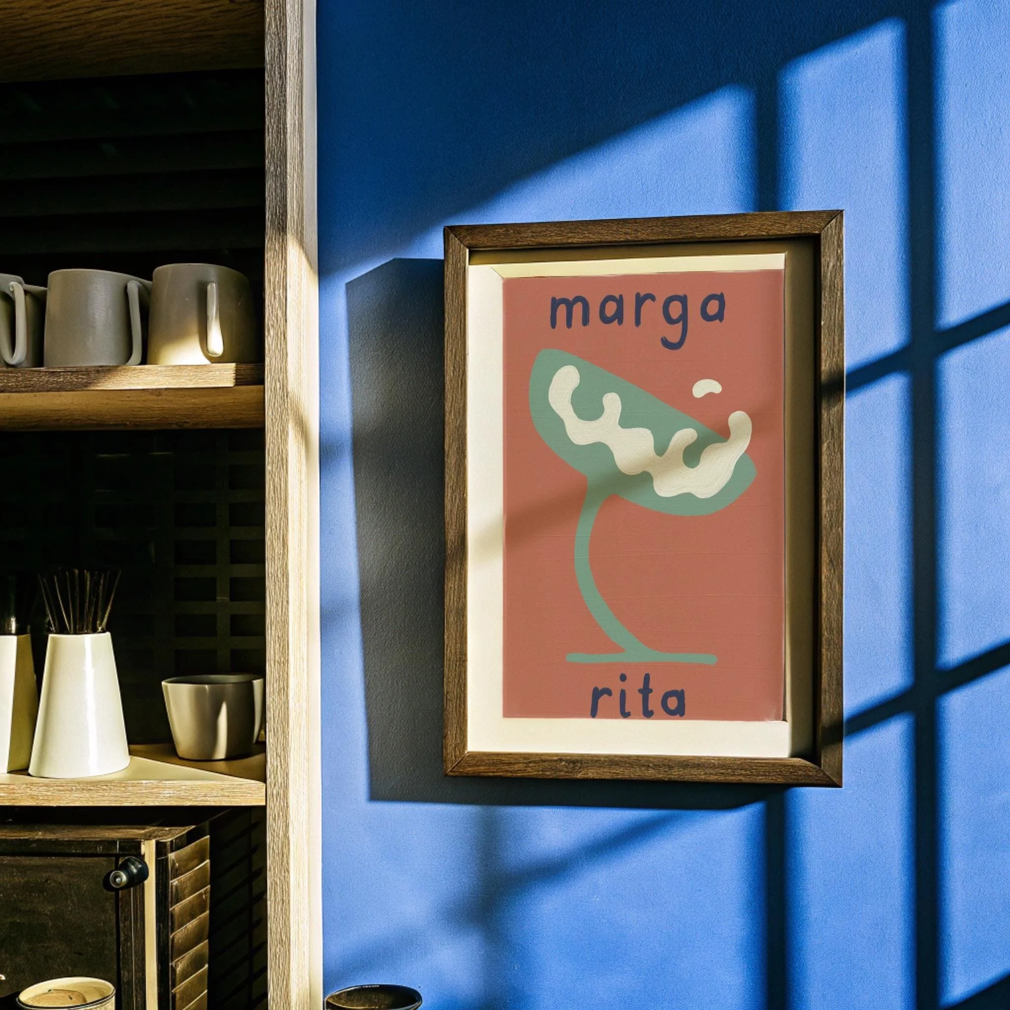 Margarita cocktail fine art print from a hand-drawn original artwork