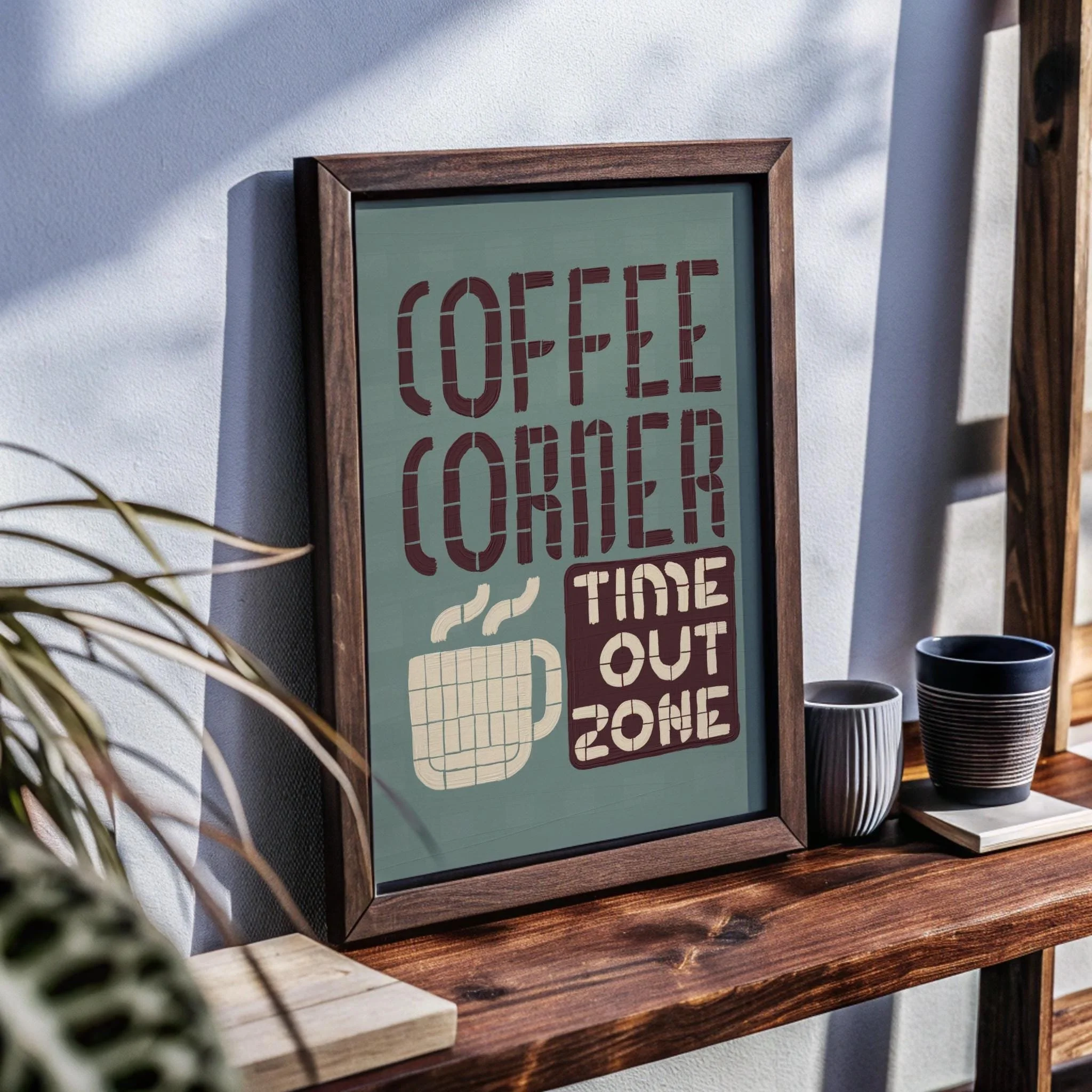 Coffee Corner “Time Out Zone” wall art print by green chili prints