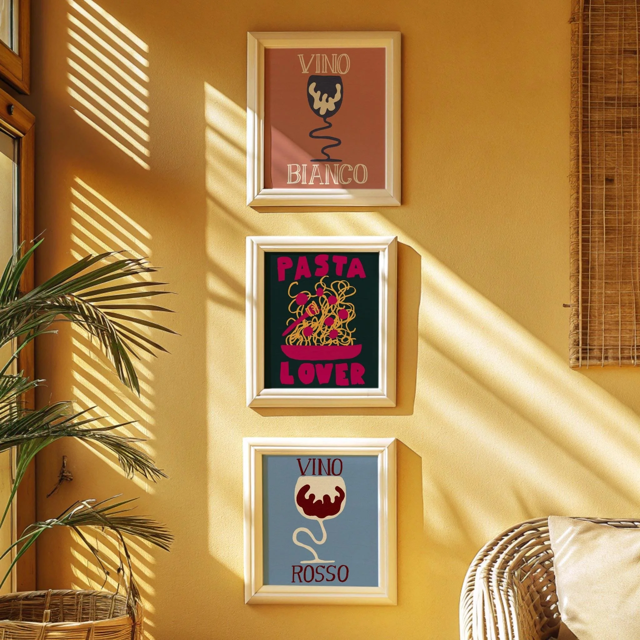 Italy wall art set of 3 – hand-drawn giclée posters by green chili prints
