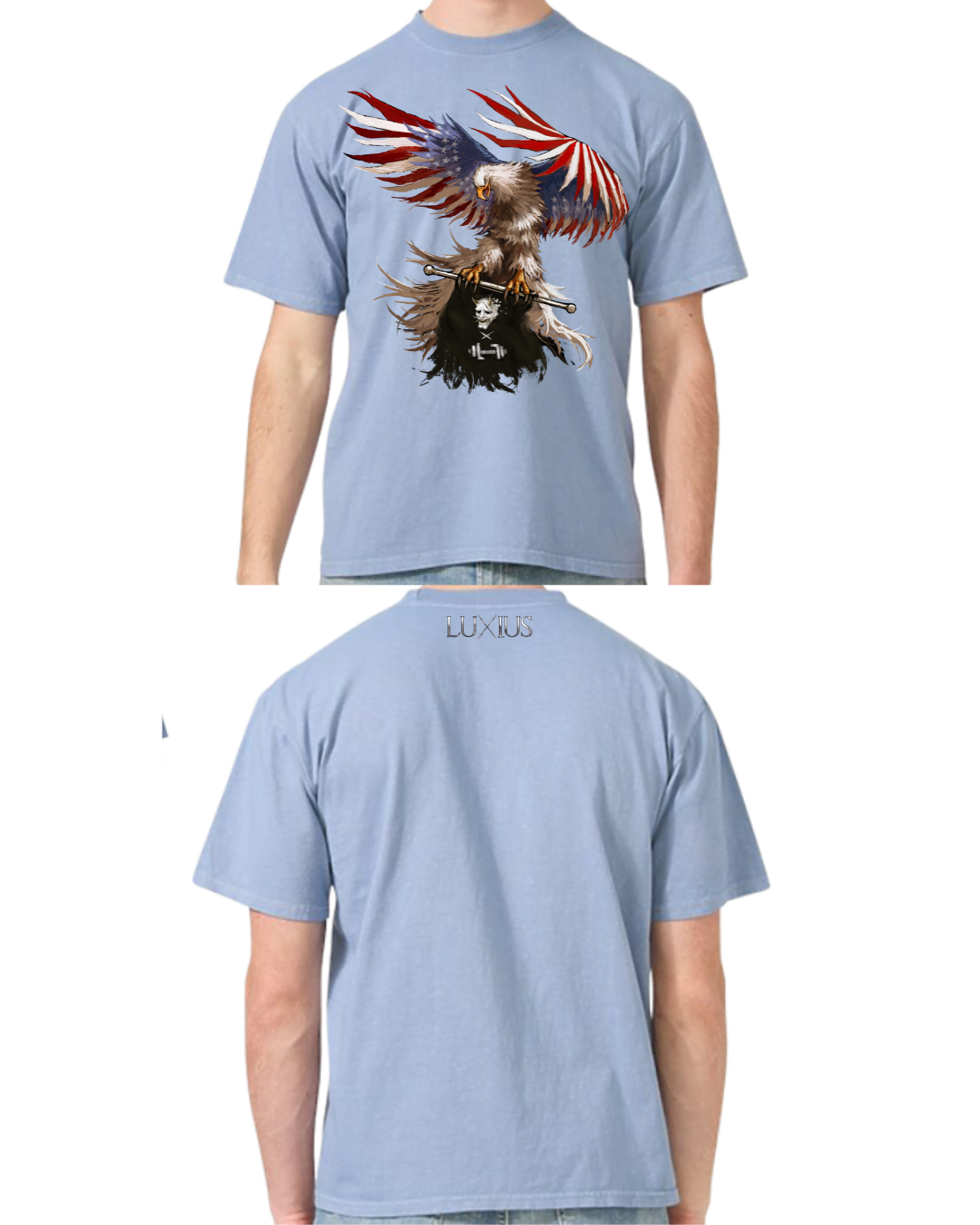 "Iron Lab" Oversized Tee- Salt Blue