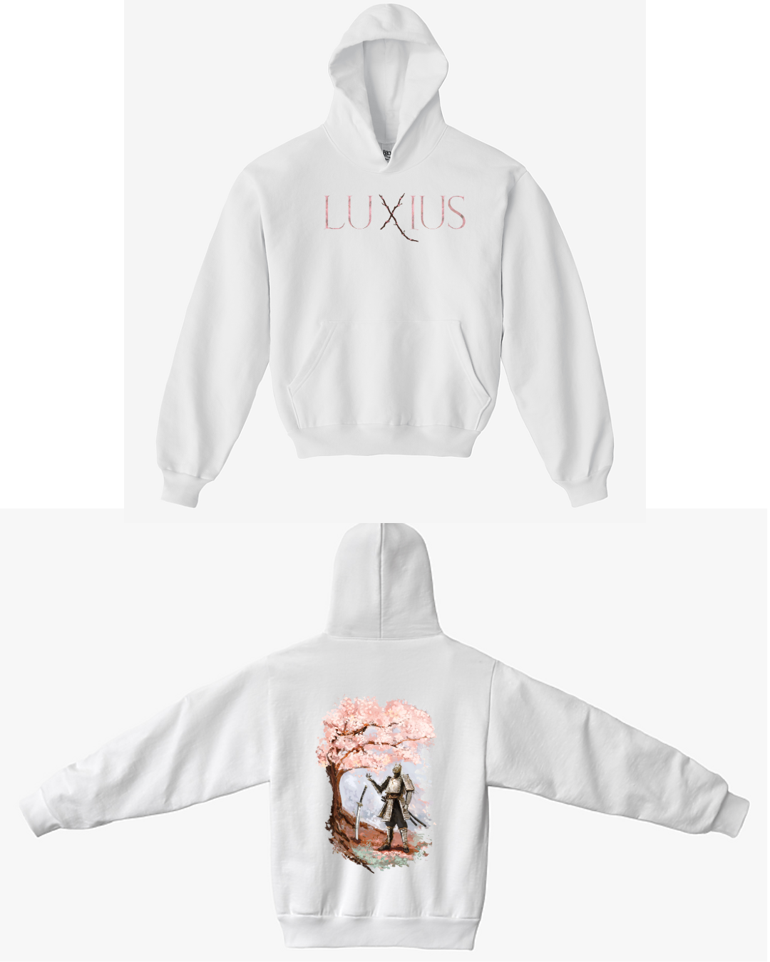 "Sakura Tree" Oversized Hoodie- White