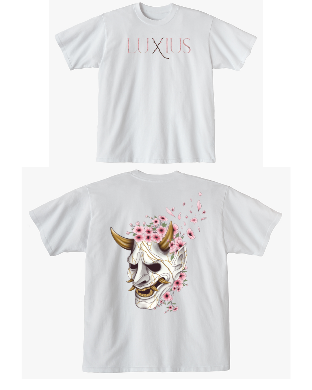 "Sakura Mask" Oversized Deluxe Tee- White