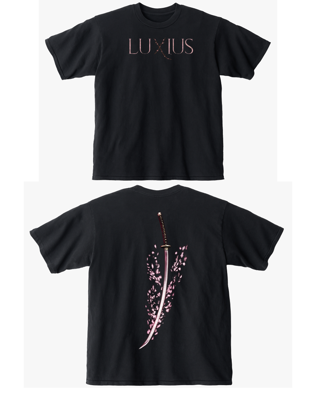 "Sakura Sword" Oversized Deluxe Tee- Black