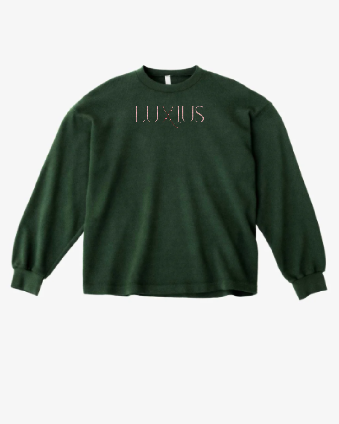 Sakura Oversized Heavyweight Thermal Sweater- Forest Green