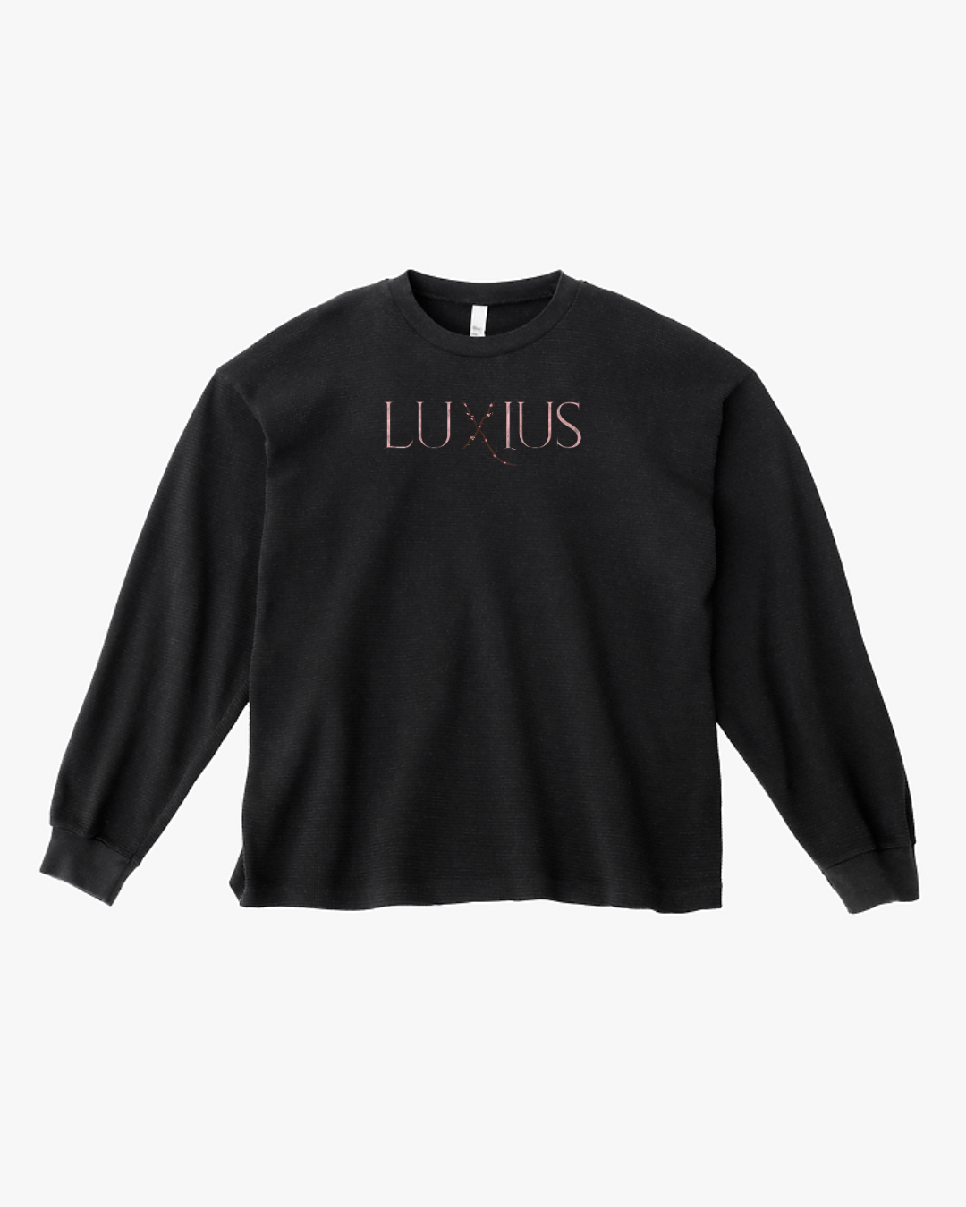 Sakura Oversized Heavyweight Thermal Sweater- Black