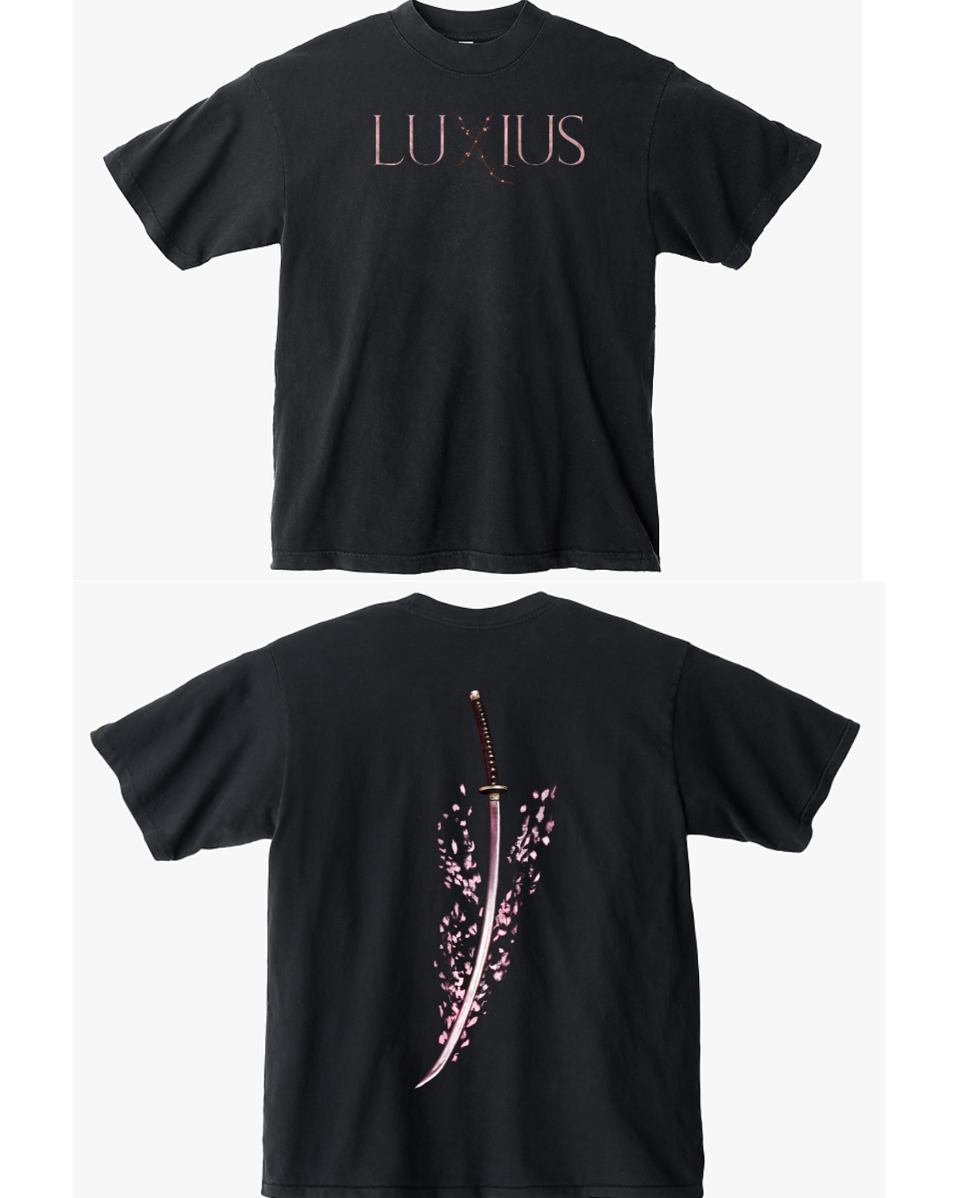 "Sakura Sword" Oversized Tee- Black