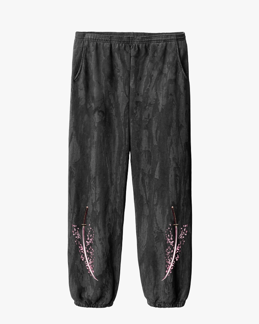 Drip Dye Katana Oversized Sweats- Black