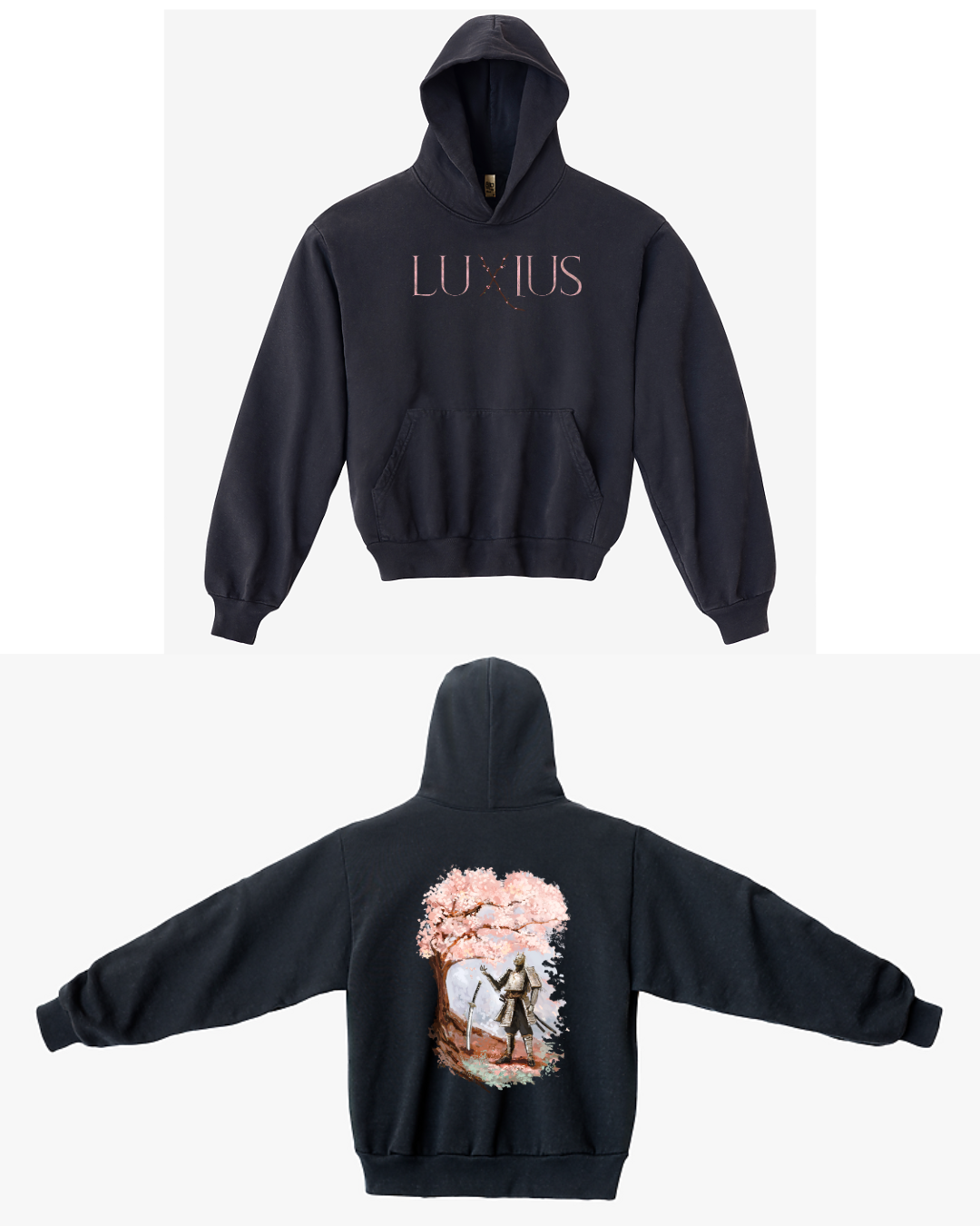"Sakura Tree" Oversized Hoodie- Black